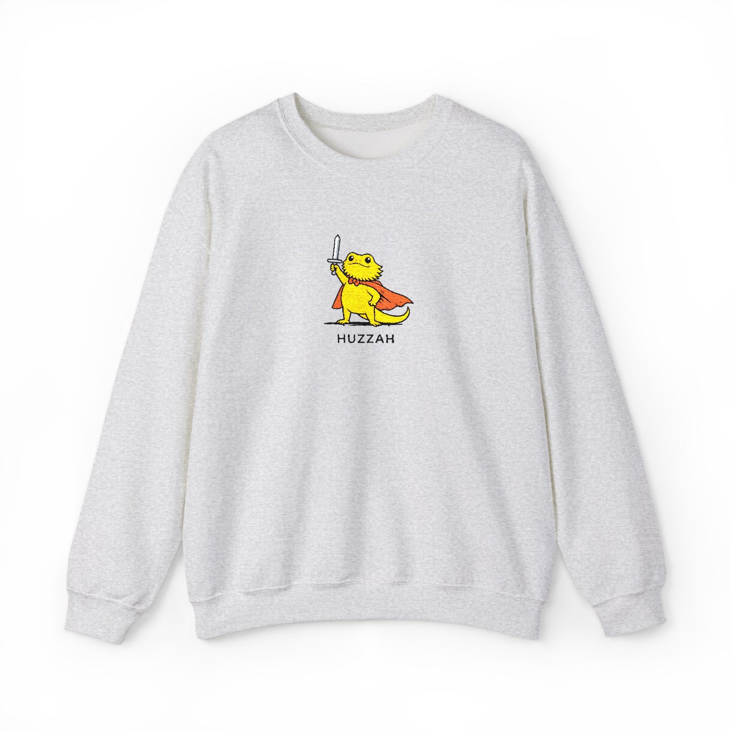 Bearded Dragon Embroidered Sweatshirt Huzzah Lizard Sweatshirt Cute Reptile Jumper Funny Herpetology Gift Cozy Animal Crewneck