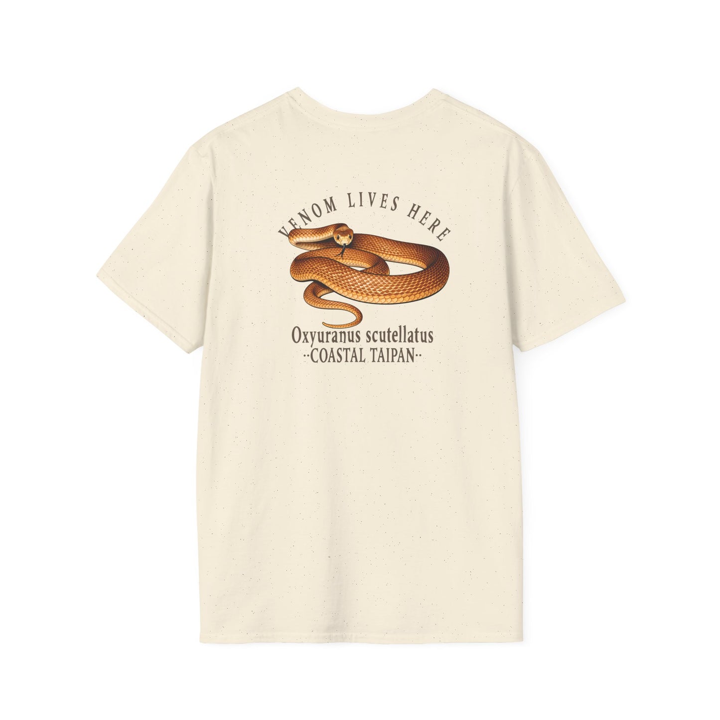 Coastal Taipan T-Shirt, Venom Lives Here Shirt, Double Sided Snake Tee, Australian Reptile Shirt, Snake Lover Gift, Herping Tee