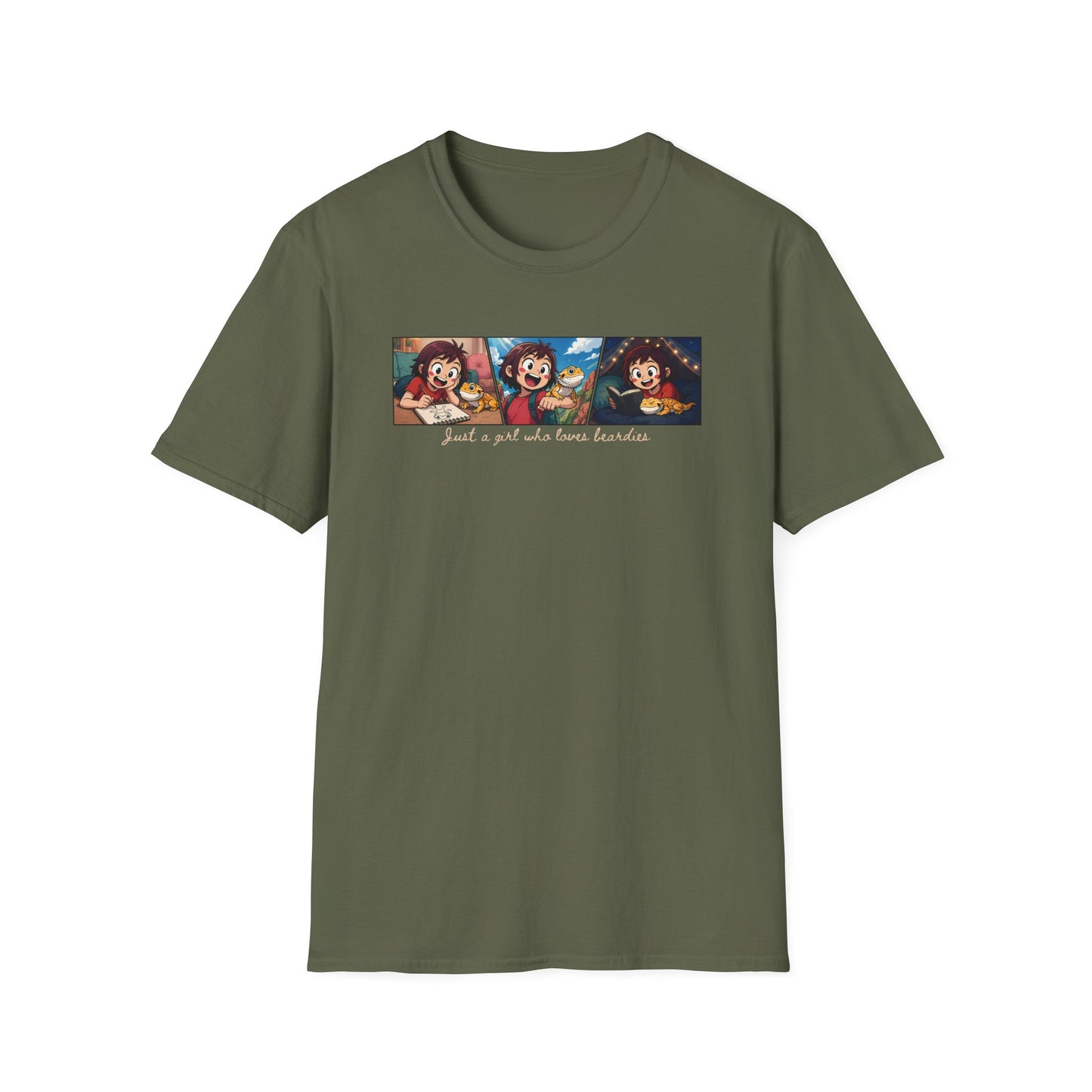 Bearded Dragon T-Shirt Just a Girl Who Loves Beardies, Cute Reptile Shirt, Bearded Dragon Lover Tee, Girl Reptile Shirt, Beardie Gift