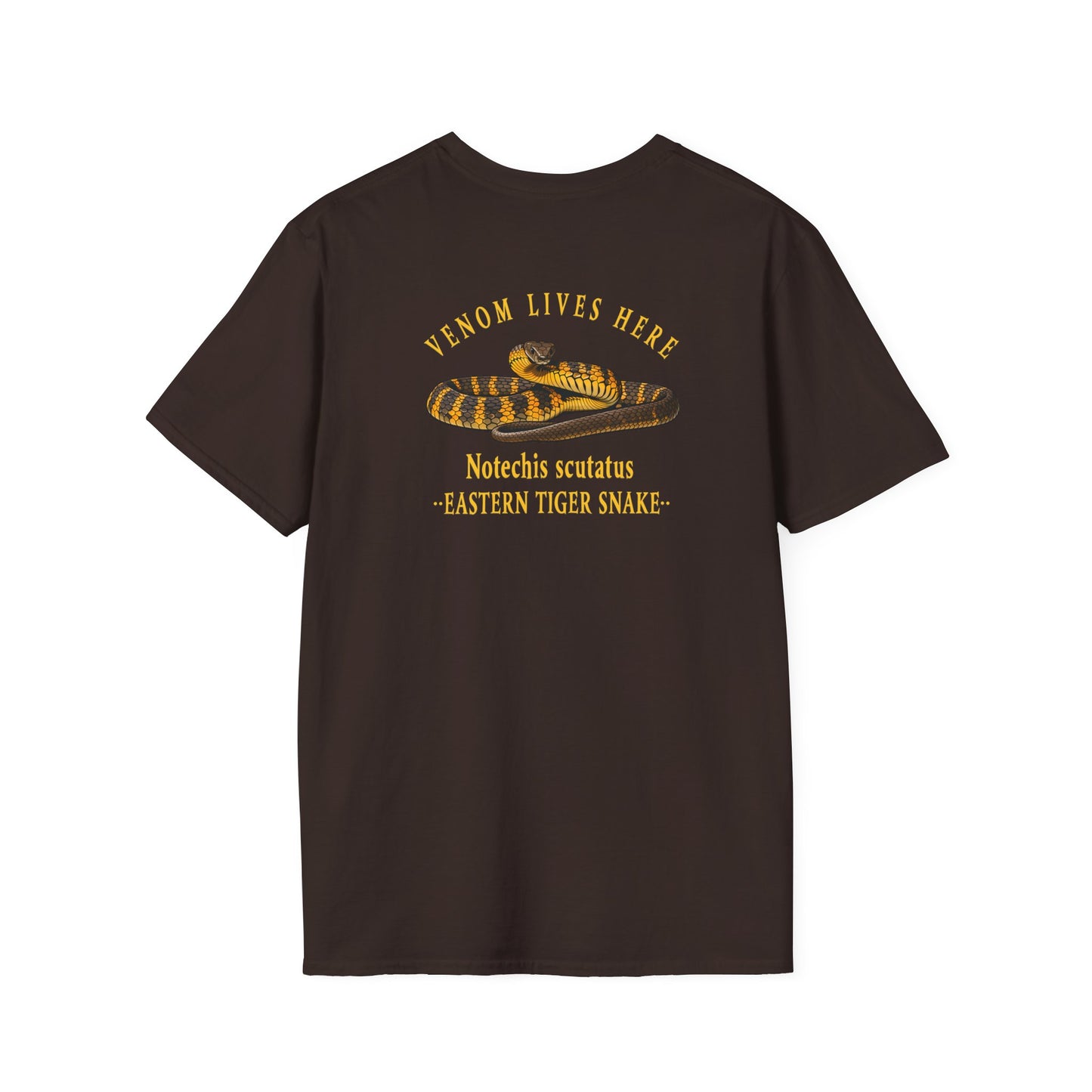 Eastern Tiger Snake T-Shirt, Venom Lives Here Shirt, Double Sided Snake Tee, Australian Reptile Shirt, Snake Lover Gift, Herping Tee
