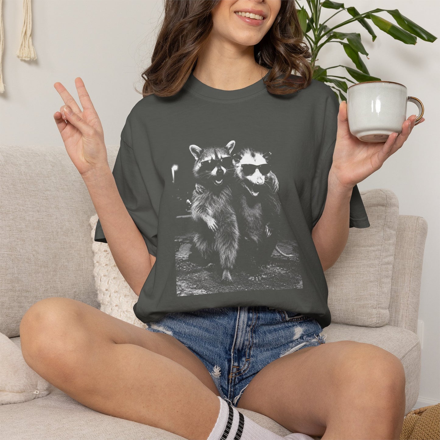 Raccoon and Opossum Shirt, Comfort Colors Funny Animal Tee, Trash Panda T Shirt, Opossum Graphic Shirt, Urban Wildlife Gift