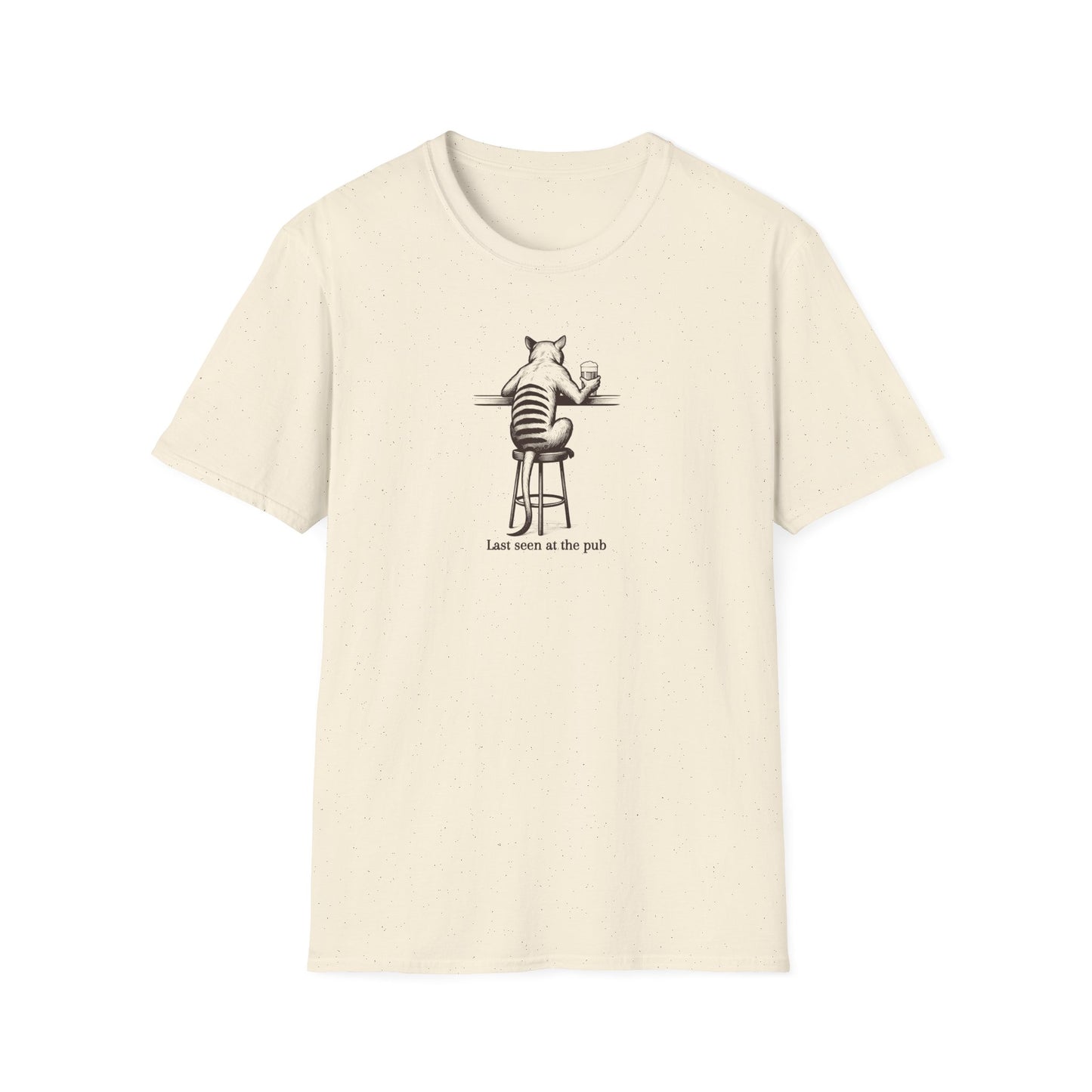 Funny Thylacine T-Shirt, Last Seen at the Pub Shirt, Tasmanian Tiger Tee, Extinct Animal Shirt, Australian Wildlife T-Shirt