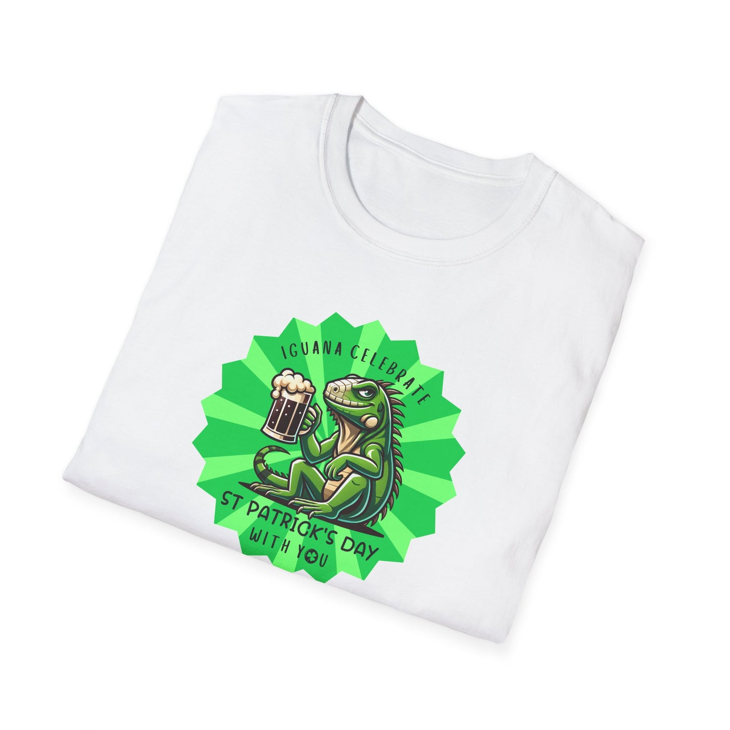 Iguana St Patrick’s Day T-Shirt, Iguana Celebrate Shirt, Reptile Lover Tee, St Paddy’s Day Shirt, Green Beer Party Tee