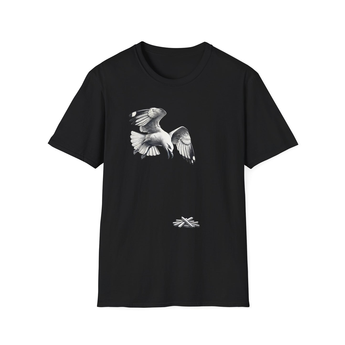 Seagull Chip T-Shirt, Seagull French Fry Shirt, Bird Lover Tee, Beach Bird Graphic Shirt, Coastal Wildlife Tee, Ocean Animal Gift