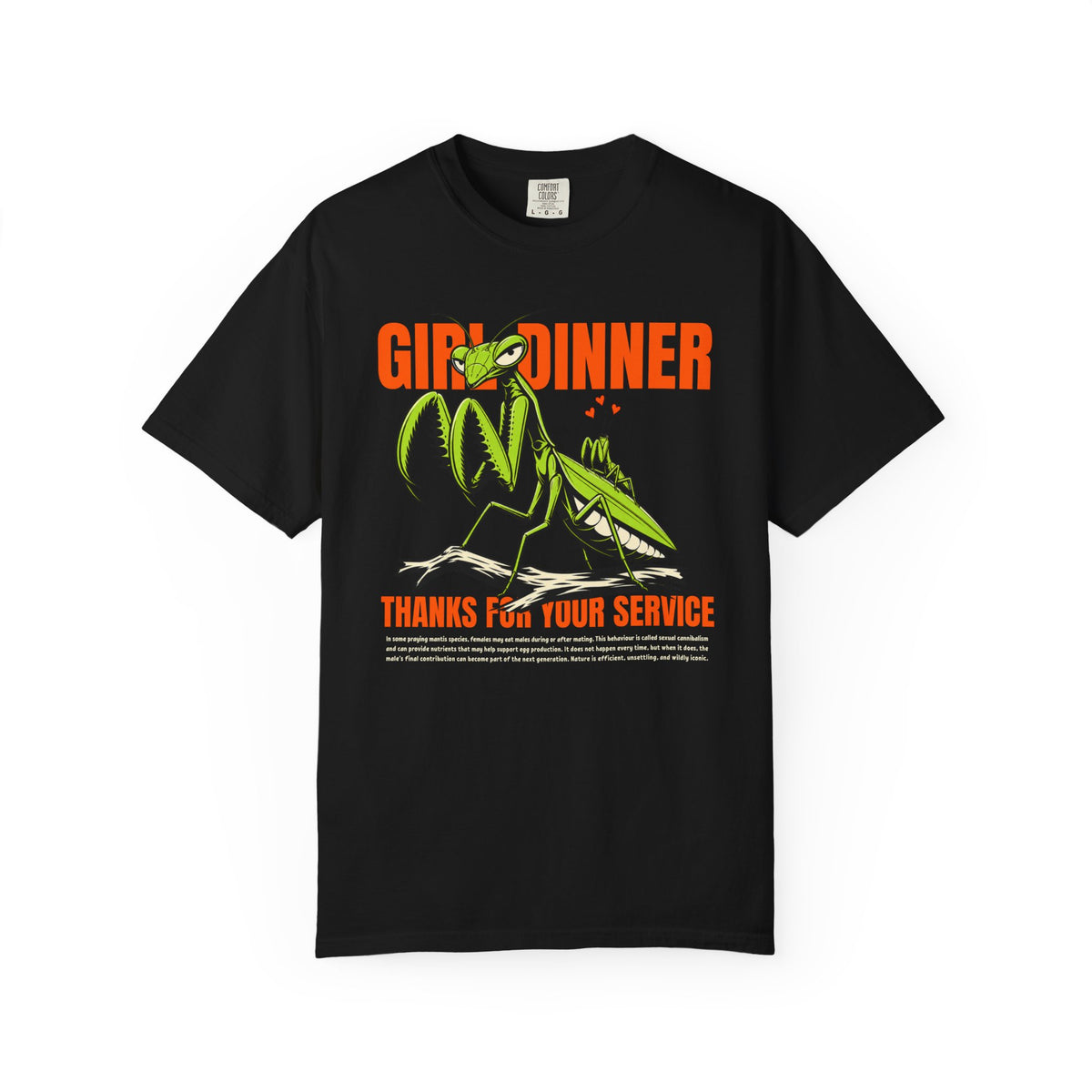 Praying Mantis Girl Dinner Shirt, Comfort Colors Mantis Tee, Funny Insect T Shirt, Dark Humor Bug Shirt, Entomology Gift, Bug Lover Tee