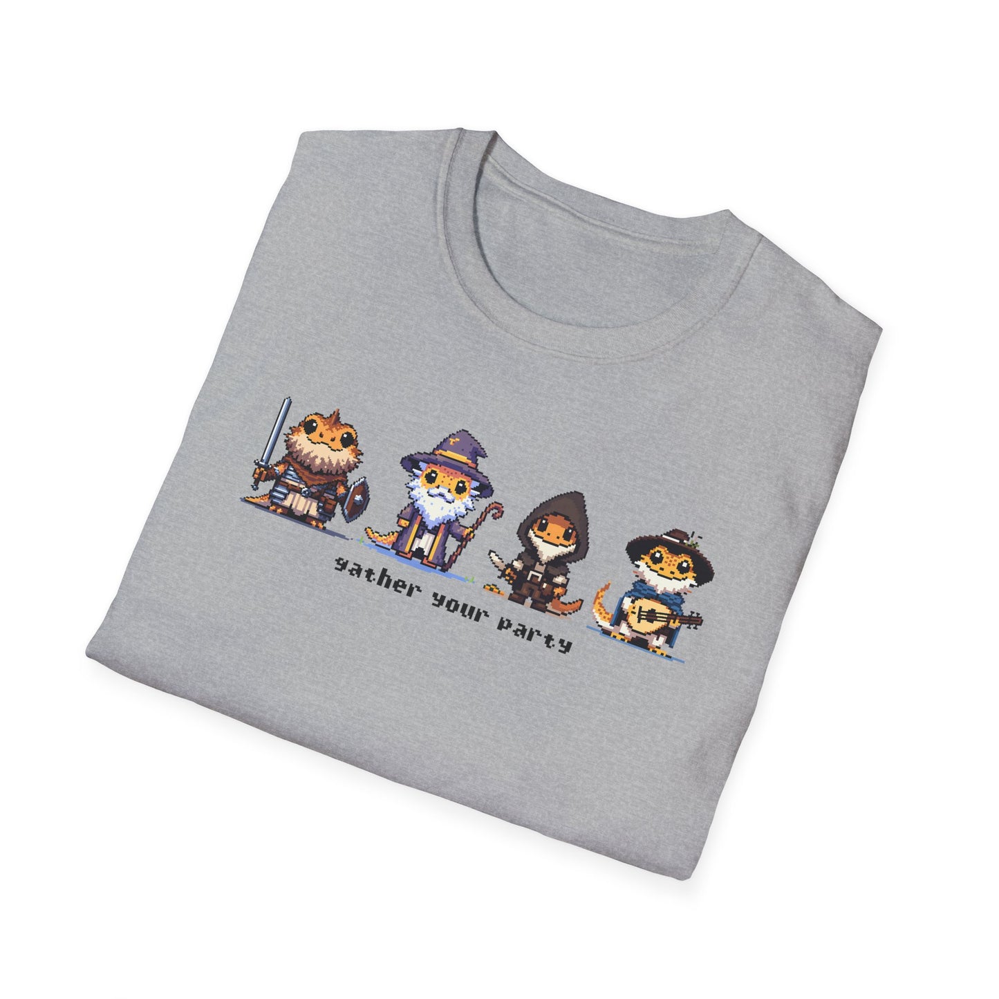 Bearded Dragon RPG T-Shirt, Gather Your Party Shirt, Reptile Lover Tee, DnD Inspired Lizard Shirt, Fantasy Animal Graphic Tee