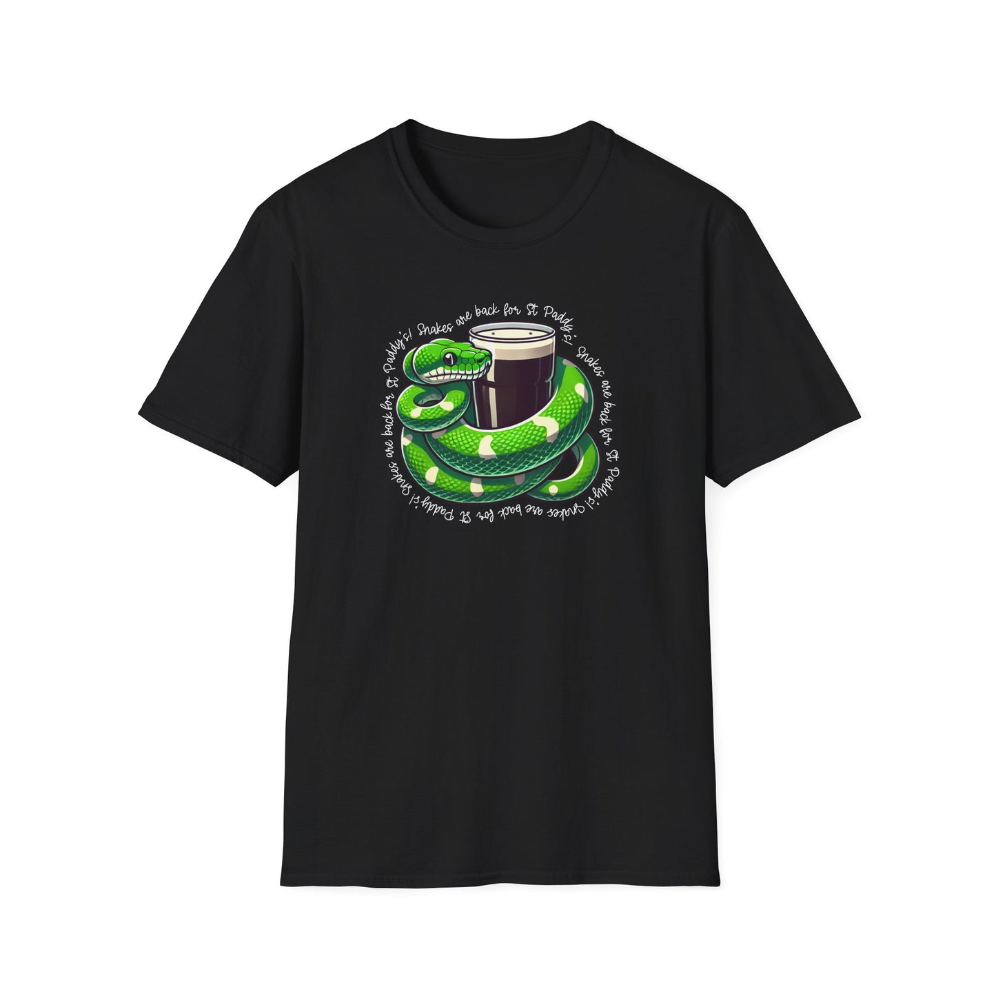 Green Python St Patrick’s Day T-Shirt, Snakes Are Back For St Paddy’s Shirt, Reptile Lover Tee, Snake Beer Party Shirt, Irish Pub Tee