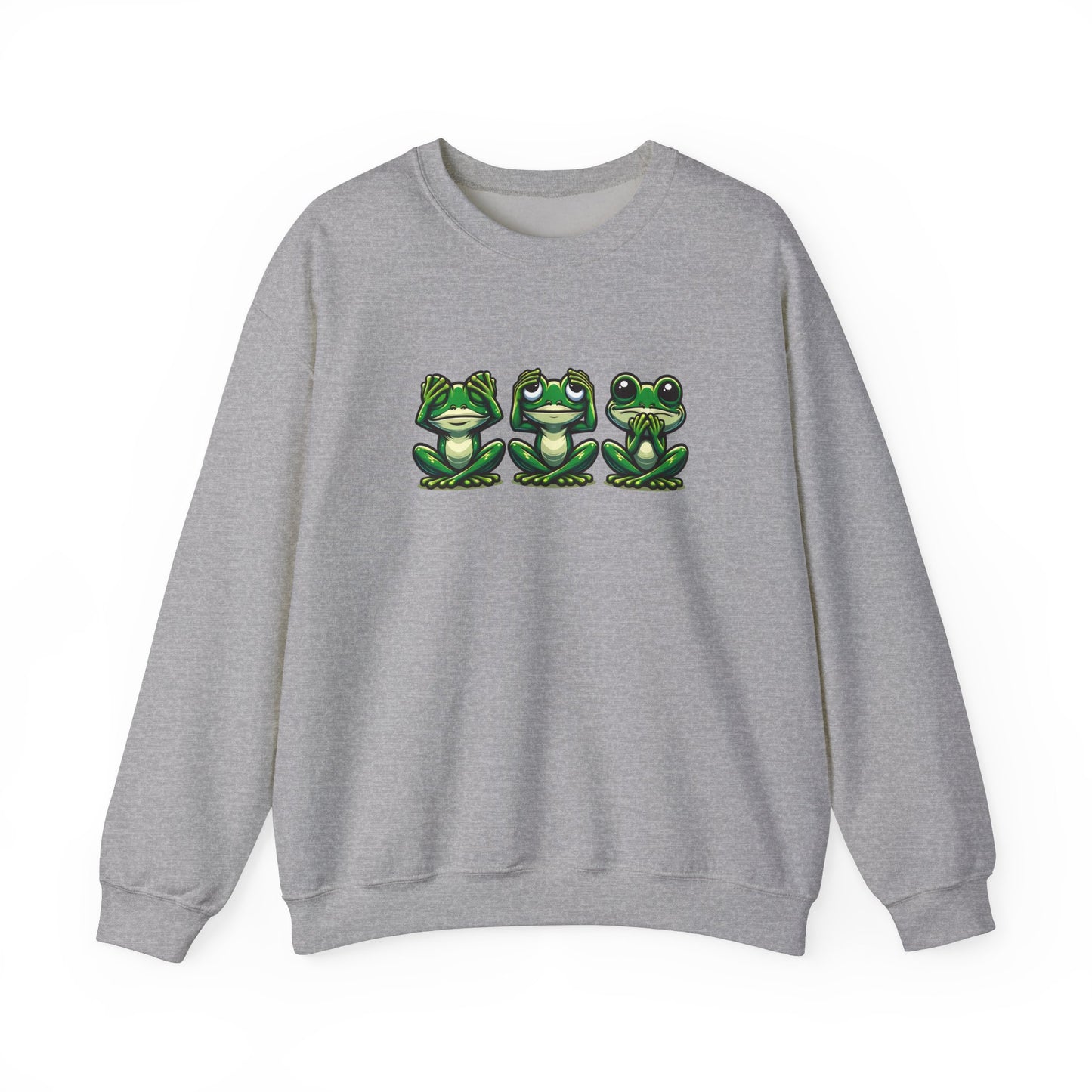 Frog Unisex Crewneck Sweatshirt | See No Evil, Hear No Evil, Speak No Evil