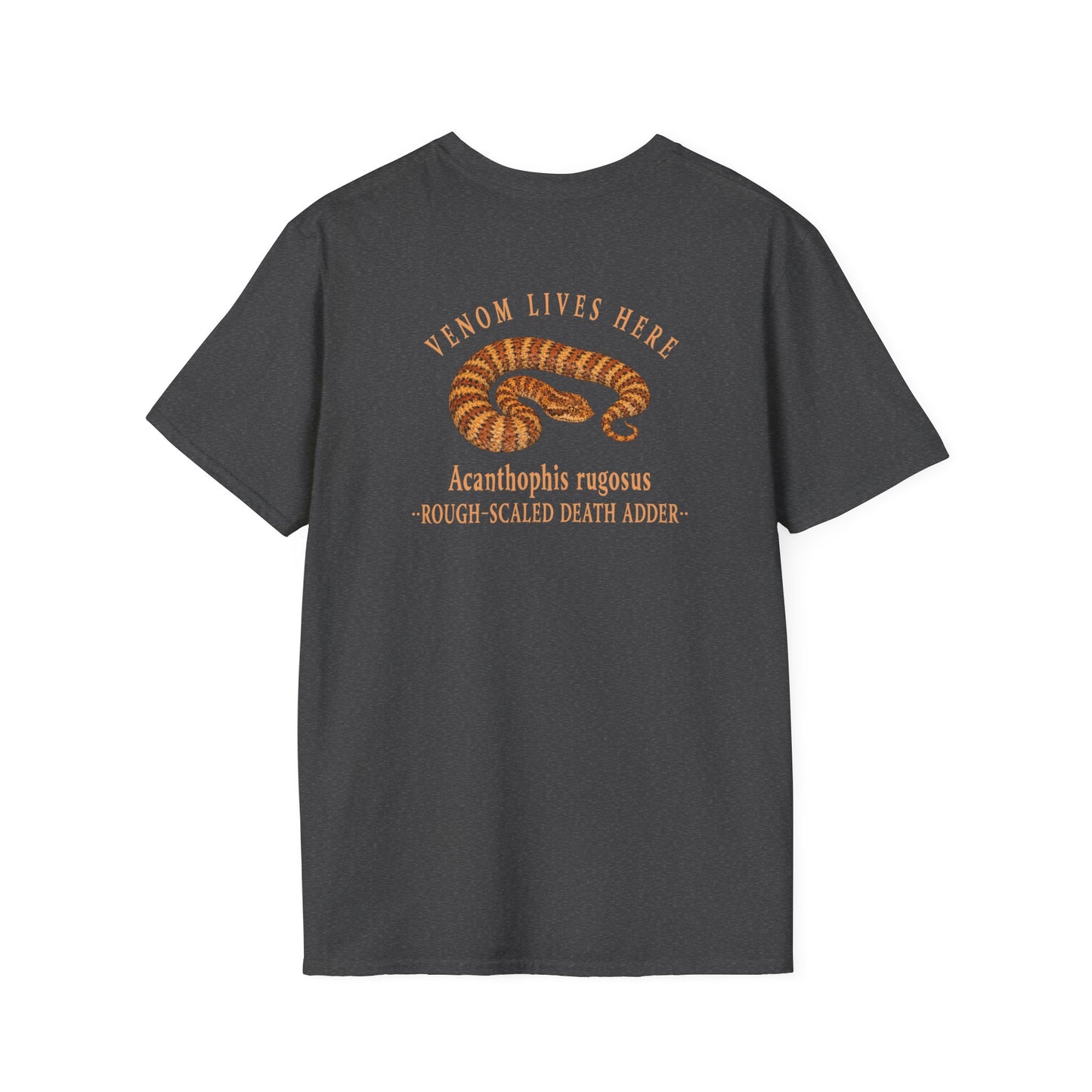 Death Adder T-Shirt, Venom Lives Here Shirt, Double Sided Snake Tee, Australian Reptile Shirt, Snake Lover Gift, Herping Tee