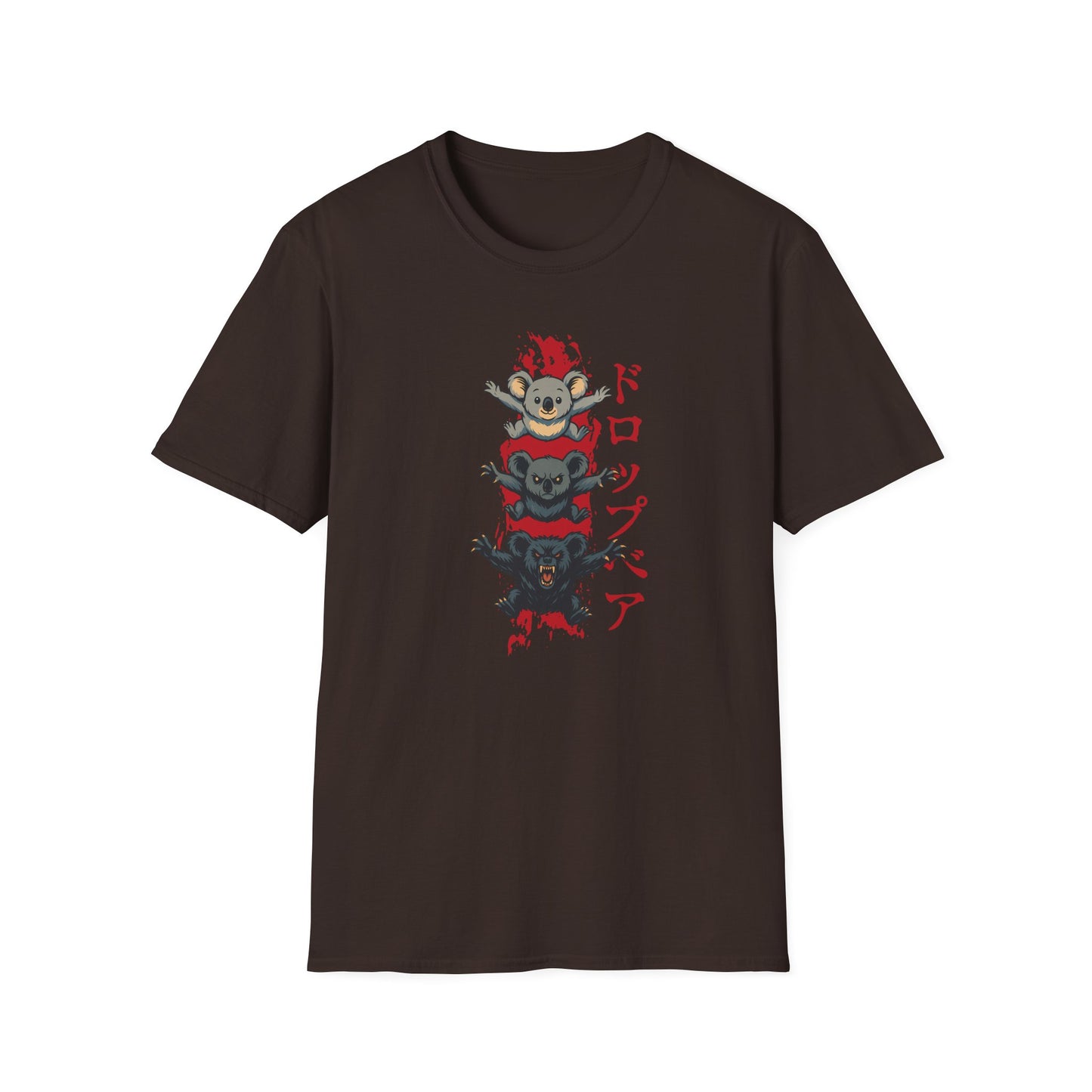 Drop Bear T-Shirt, Funny Australian Koala Shirt, Japanese Style Aussie Tee, Cute to Feral Koala Graphic Shirt, Australian Humour Gift