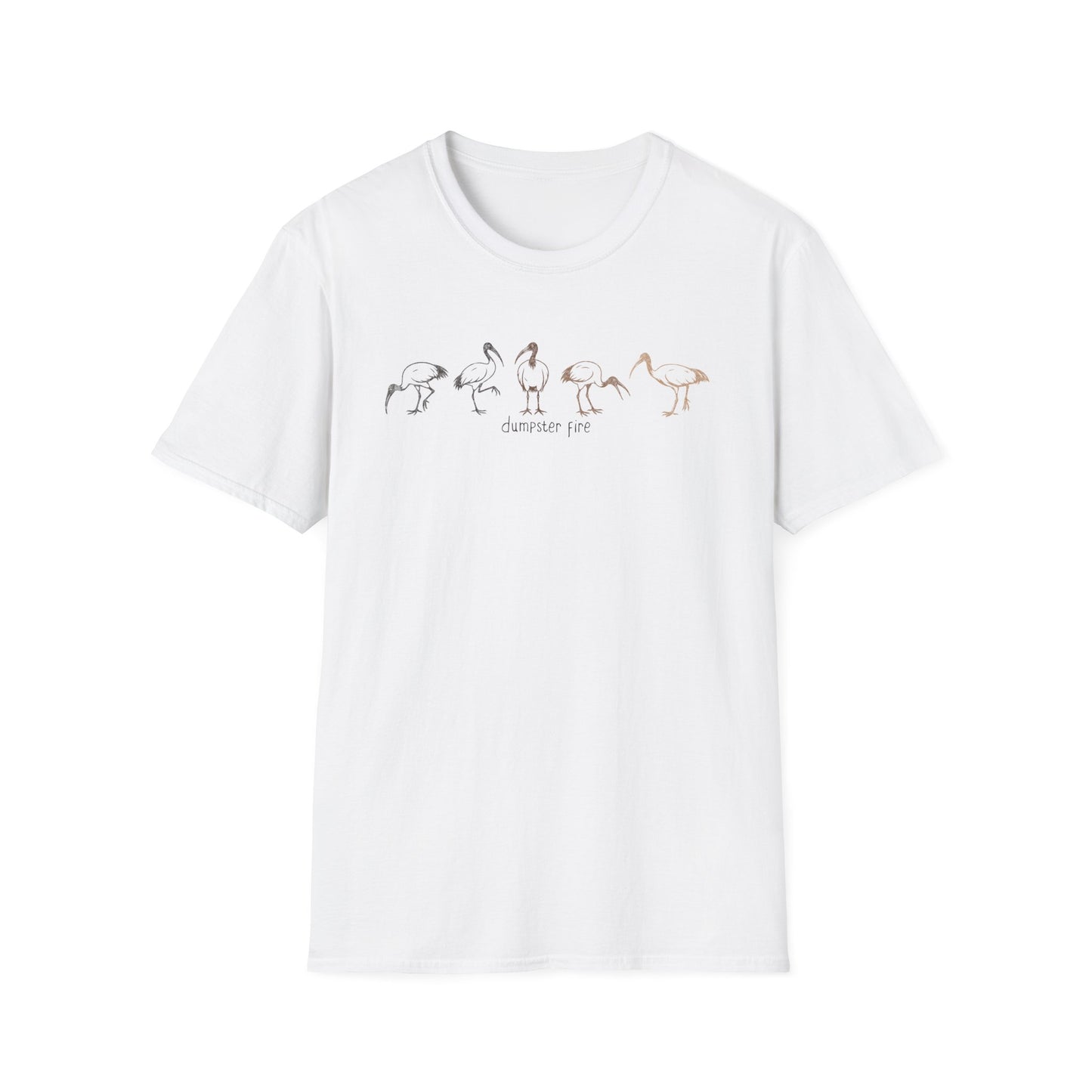 White Ibis T-Shirt, Dumpster Fire Bird Tee, Bin Chicken Shirt, Australian Bird T-Shirt, Ibis Graphic Tee, Aussie Wildlife Shirt
