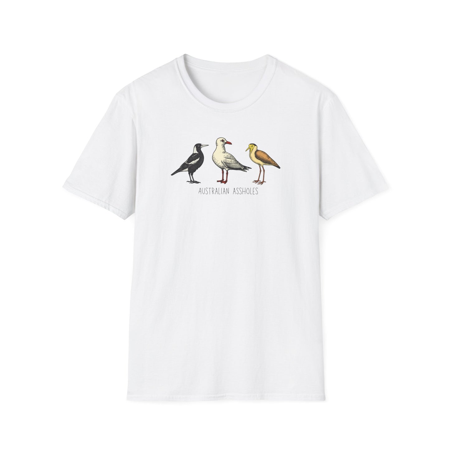Australian Assholes Bird T-Shirt, Funny Australian Bird Shirt, Magpie Seagull Plover Tee, Aussie Bird Lover Gift, Chaos Bird Shirt