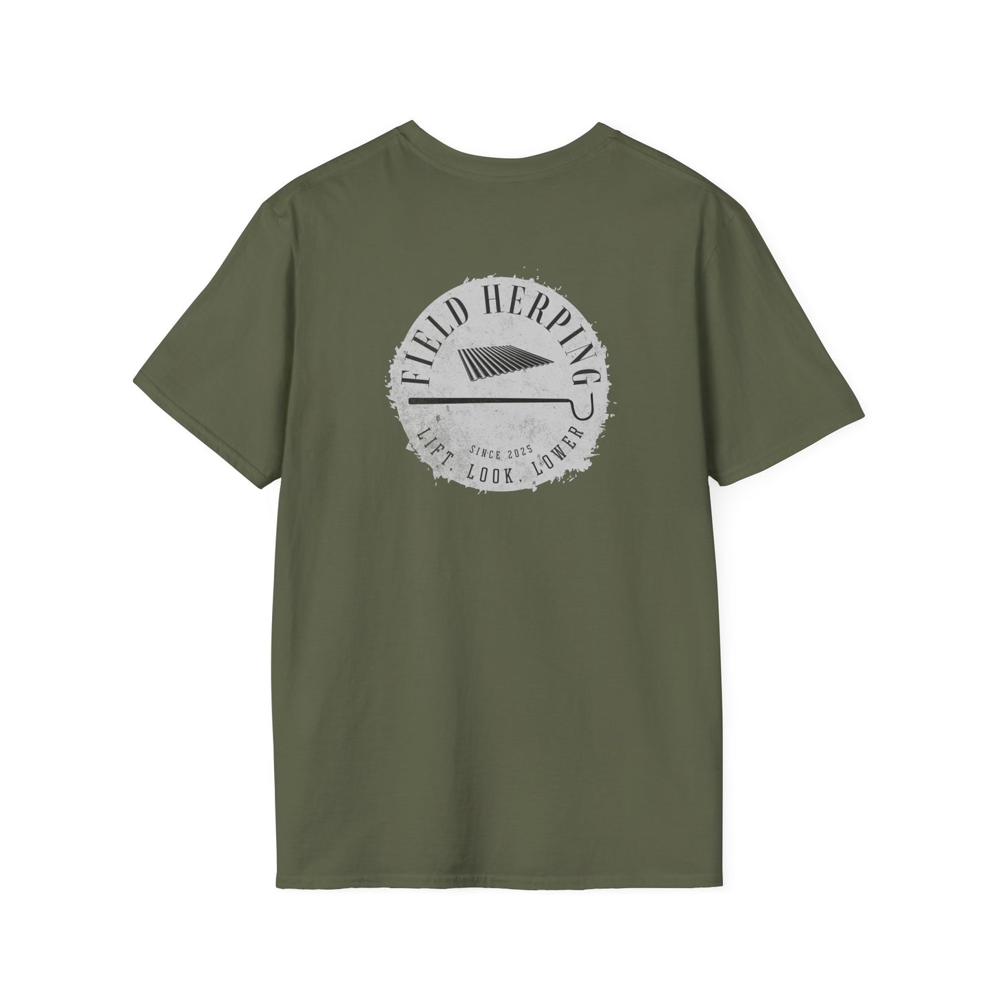Field Herping T-Shirt, Back Print Herping Shirt, Lift Look Lower Tee, Reptile Lover Gift, Snake Hook Shirt, Wildlife Graphic Tee
