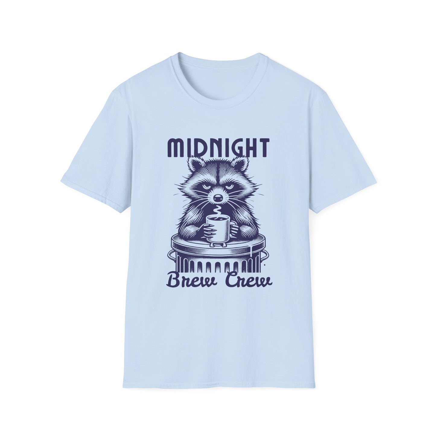 Midnight Brew Crew T-Shirt – Raccoon Coffee Funny Night Owl Tee