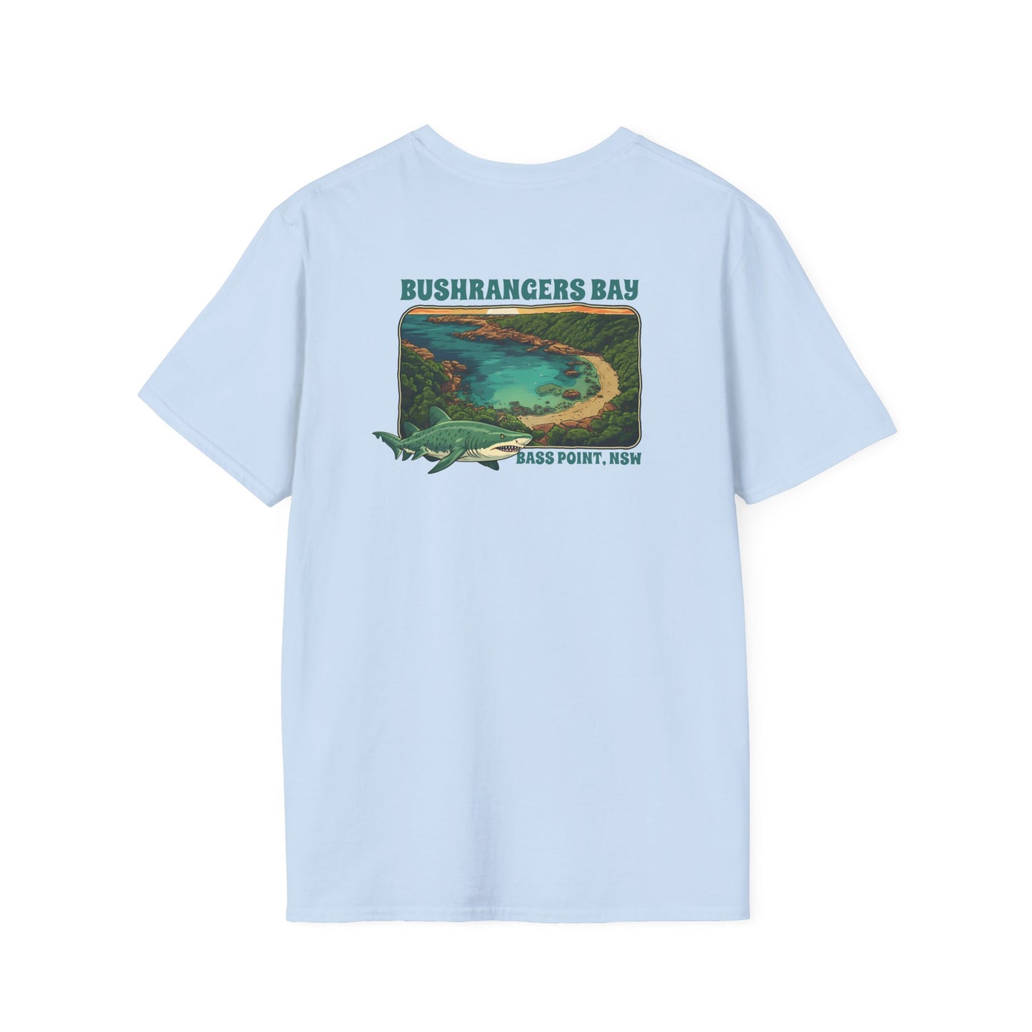 Grey Nurse Shark T-Shirt, Bushrangers Bay Shirt, Bass Point NSW Tee, Australian Coastal Wildlife Shirt, Shark Lover Gift, Back Print Tee
