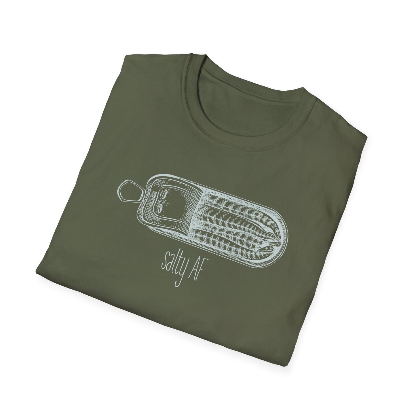 Salty AF Sardine T-Shirt, Sardine Shirt, Fish Lover Tee, Seafood Graphic Shirt, Tinned Fish Tee, Ocean Animal Shirt, Coastal Foodie Gift