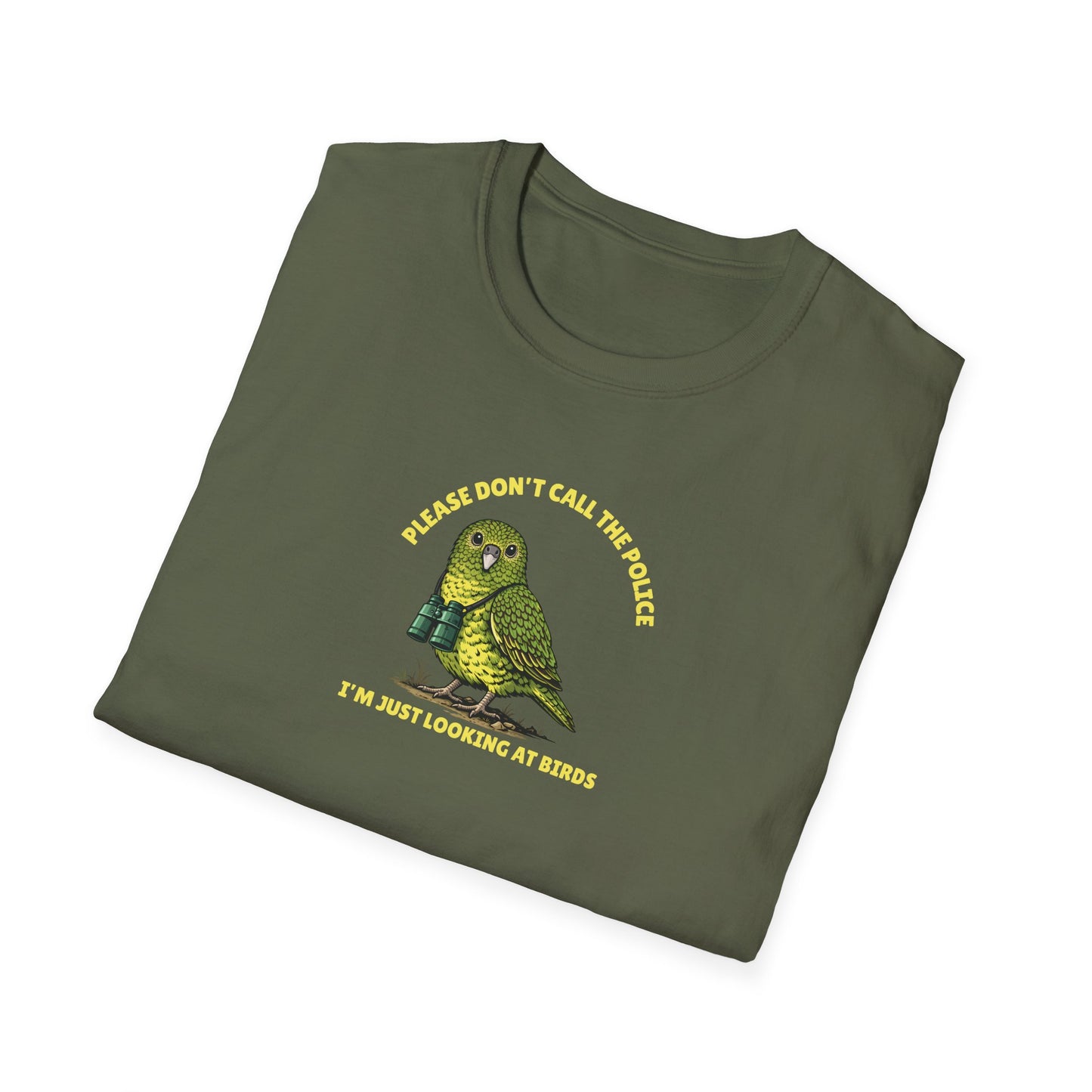 Night Parrot T-Shirt, Please Don’t Call The Police Shirt, Birdwatching Tee, Australian Bird Shirt, Bird Nerd Gift, Wildlife Graphic Tee