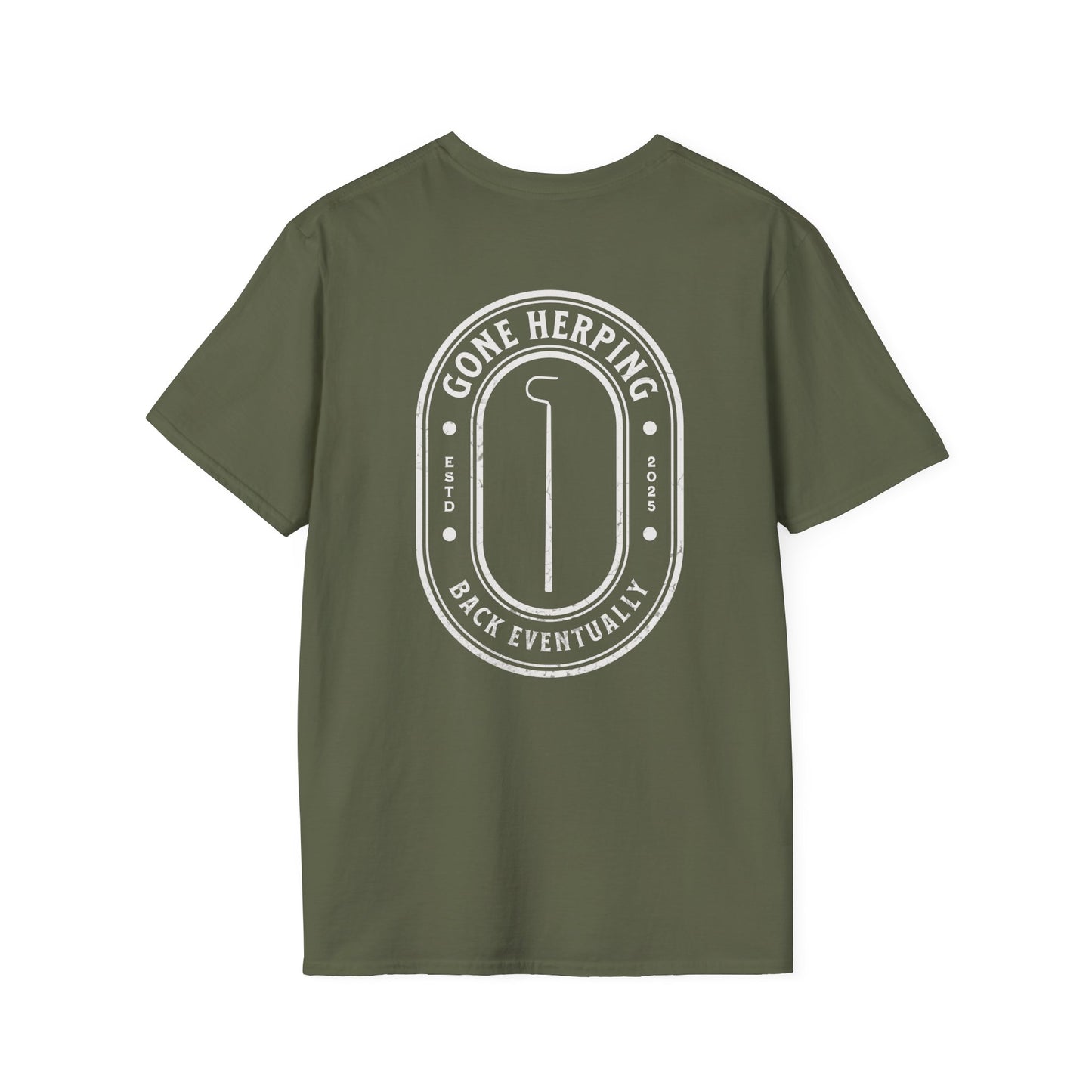Gone Herping Back Print T-Shirt, Field Herping Shirt, Snake Hook Tee, Reptile Lover Gift, Herper Shirt, Wildlife Graphic Tee