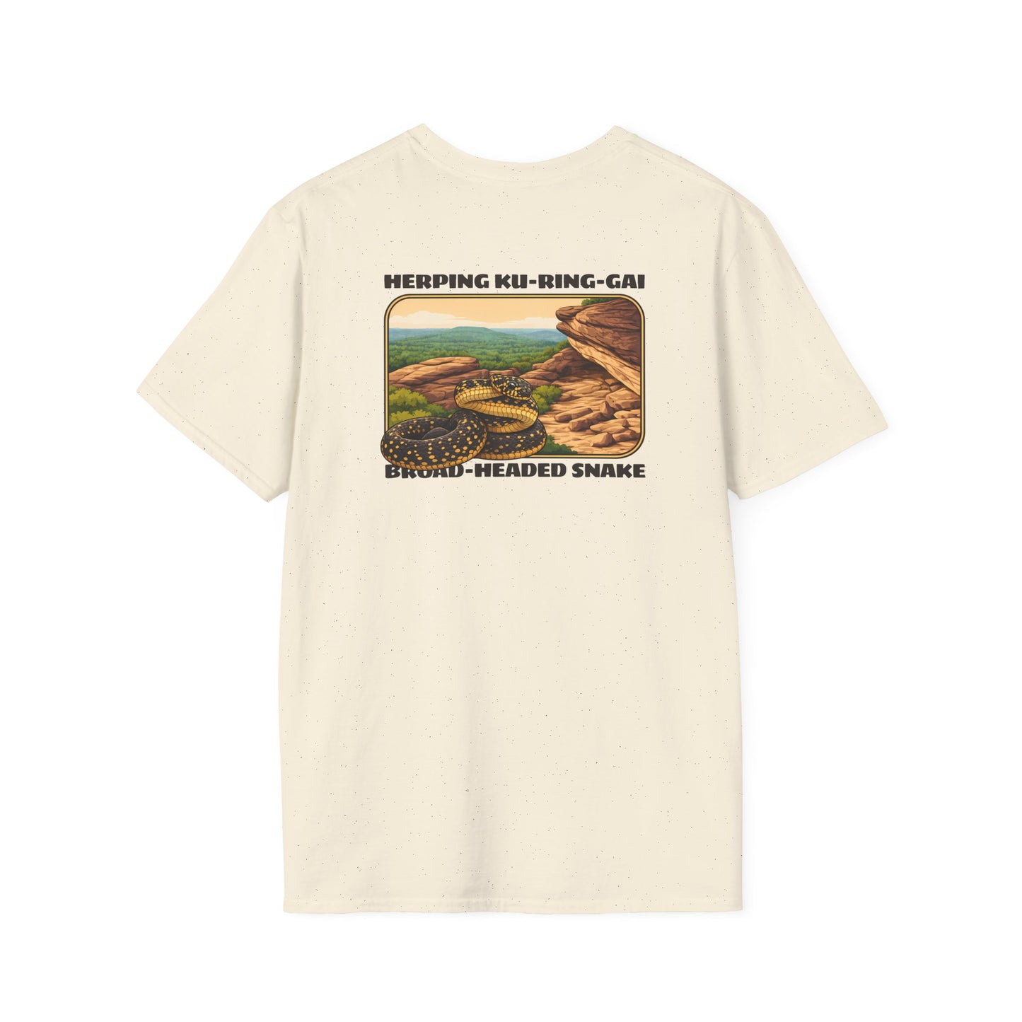 Broad-Headed Snake T-Shirt, Herping Ku-Ring-Gai Shirt, Australian Snake Tee, Reptile Lover Gift, Wildlife Back Print Shirt, Herper Tee