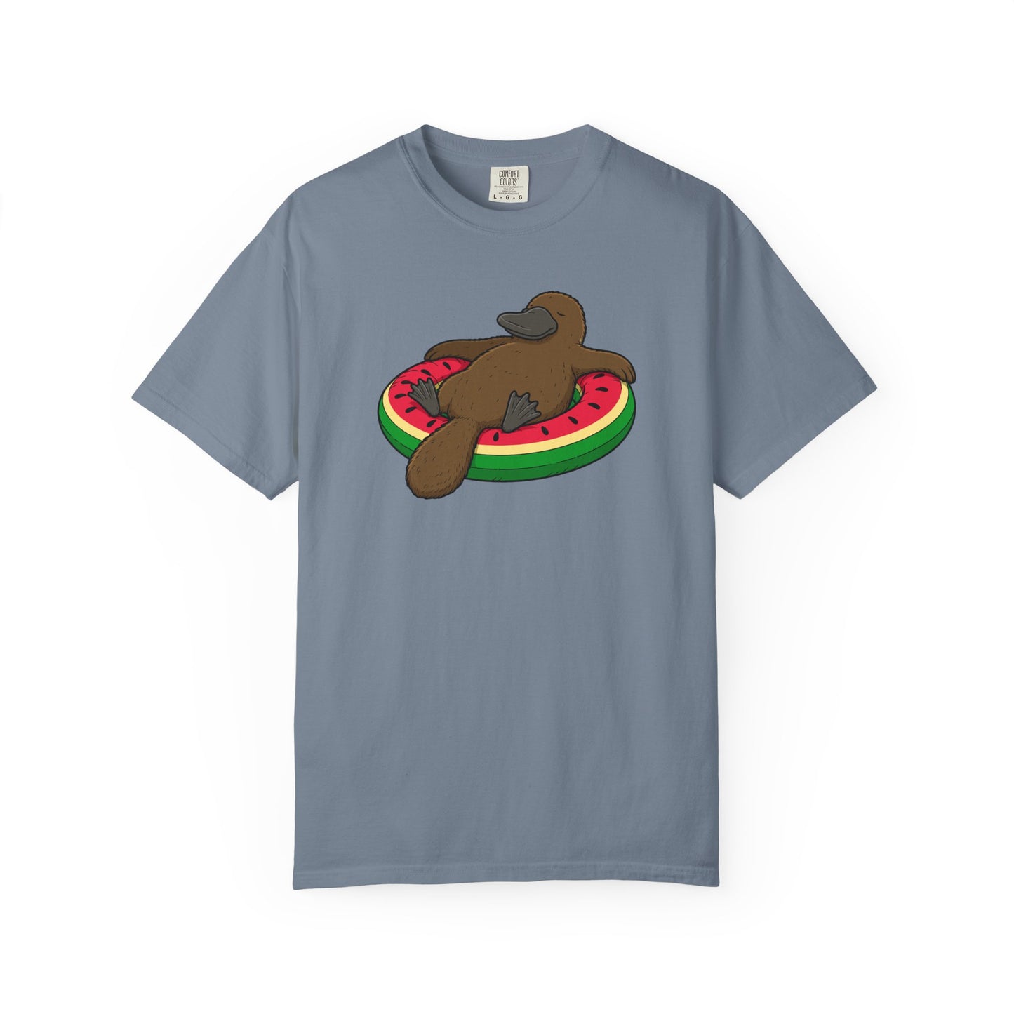 Platypus Pool Float Shirt, Comfort Colors Platypus Tee, Funny Australian Animal T Shirt, Summer Wildlife Shirt, Monotreme Gift