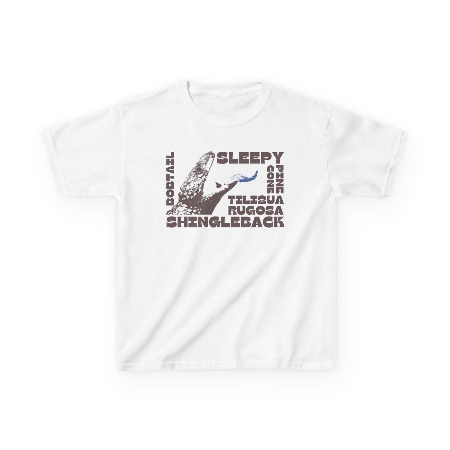 Kids Shingleback Lizard T-Shirt | Sleepy Lizard Bobtail Blue-Tongue Tee | Aussie Reptile Gift for Kids