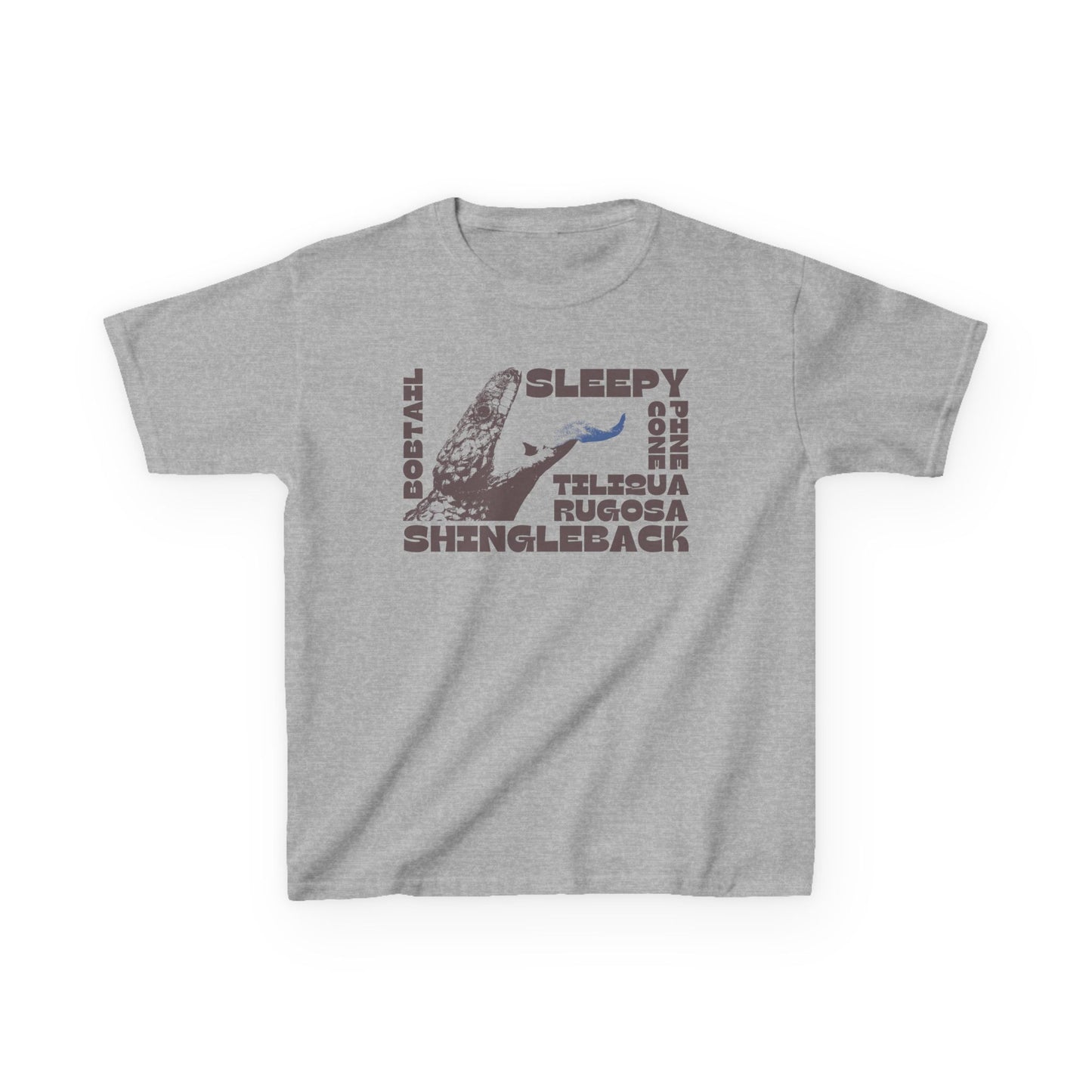 Kids Shingleback Lizard T-Shirt | Sleepy Lizard Bobtail Blue-Tongue Tee | Aussie Reptile Gift for Kids