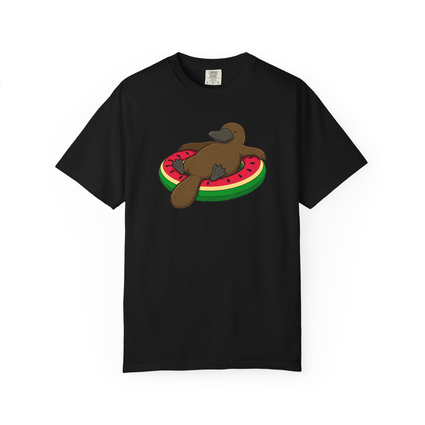 Platypus Pool Float Shirt, Comfort Colors Platypus Tee, Funny Australian Animal T Shirt, Summer Wildlife Shirt, Monotreme Gift