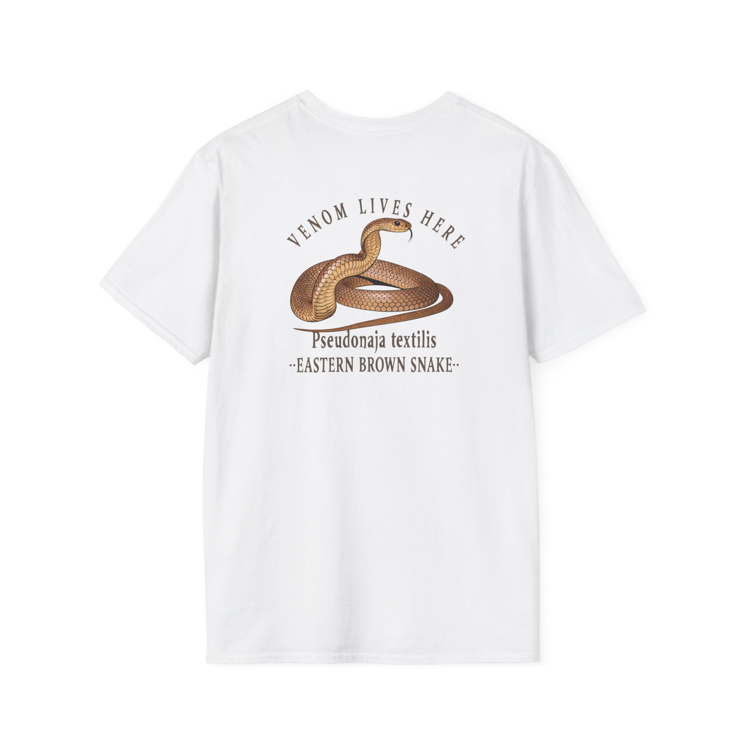 Eastern Brown Snake T-Shirt, Venom Lives Here Shirt, Double Sided Snake Tee, Australian Reptile Shirt, Snake Lover Gift, Herping Tee