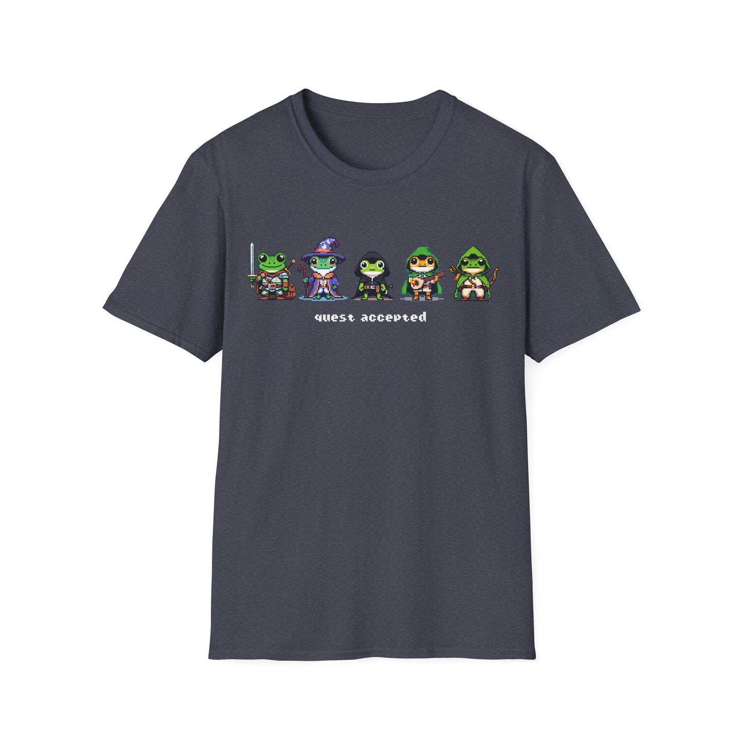 Quest Accepted Pixel Art Frog T-Shirt – Cute Gamer Tee for RPG & Fantasy Fans