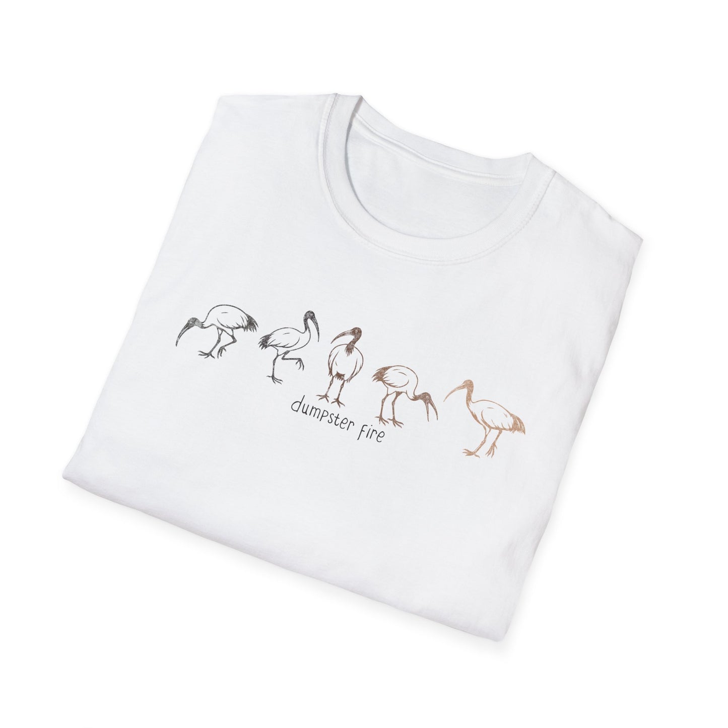 White Ibis T-Shirt, Dumpster Fire Bird Tee, Bin Chicken Shirt, Australian Bird T-Shirt, Ibis Graphic Tee, Aussie Wildlife Shirt