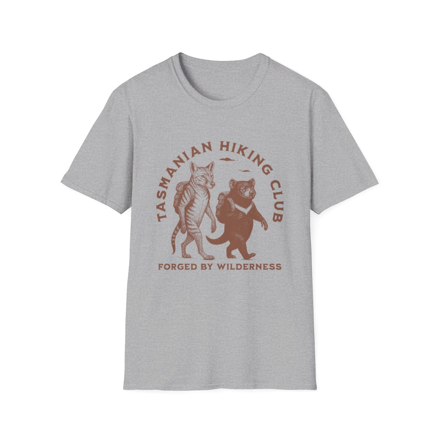 Tasmanian Hiking Club T-Shirt – Tasmanian Devil & Thylacine Australian Wildlife Tee