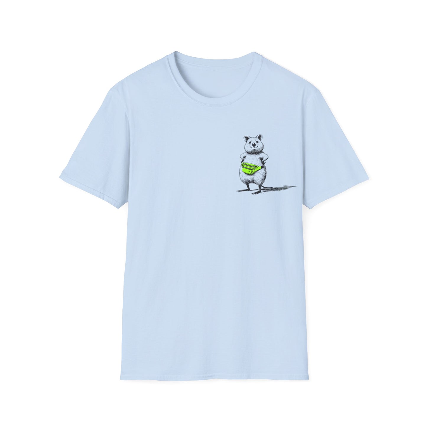 Quokka T-Shirt – Whimsical Quokka Wearing a Bum Bag Funny Australian Tee