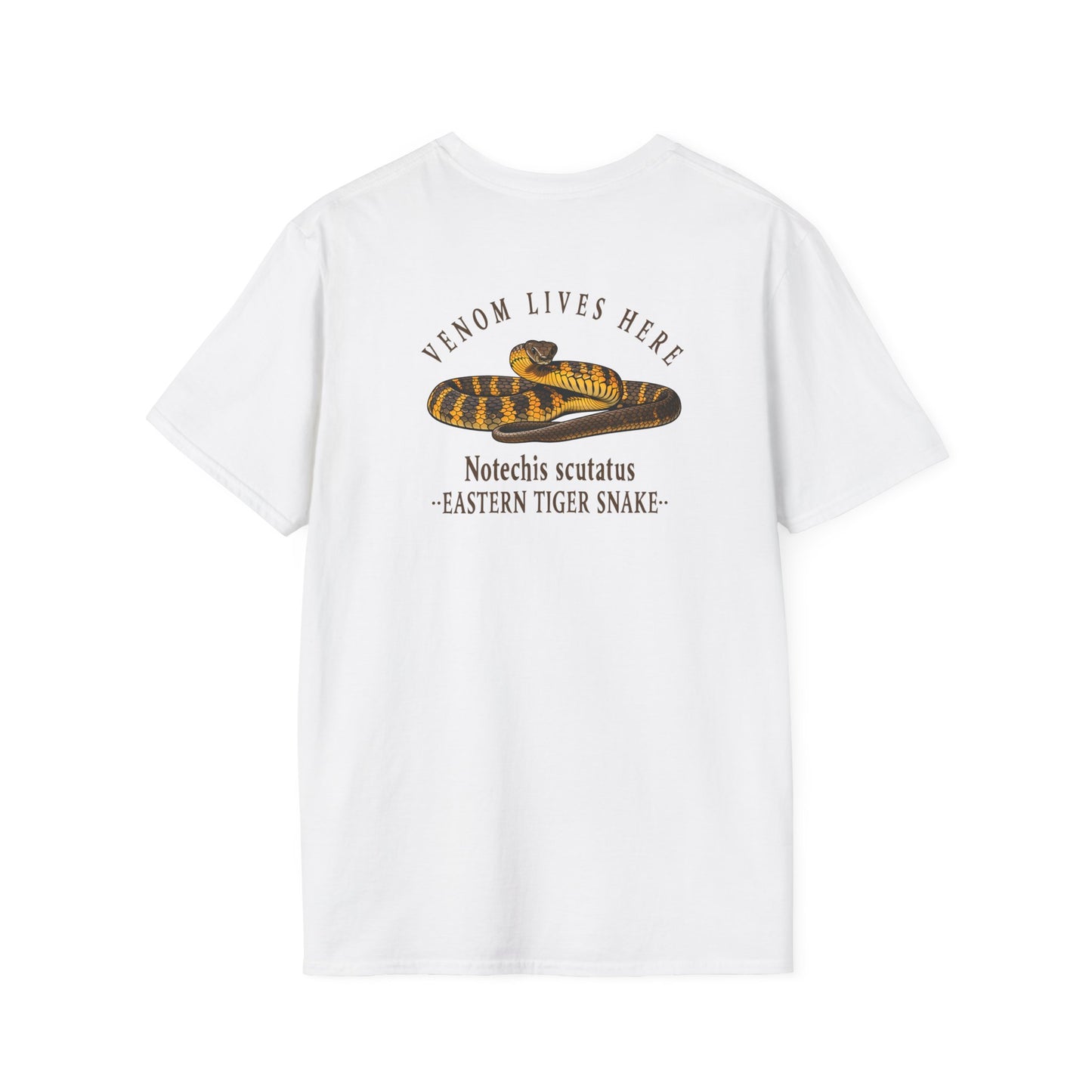 Eastern Tiger Snake T-Shirt, Venom Lives Here Shirt, Double Sided Snake Tee, Australian Reptile Shirt, Snake Lover Gift, Herping Tee