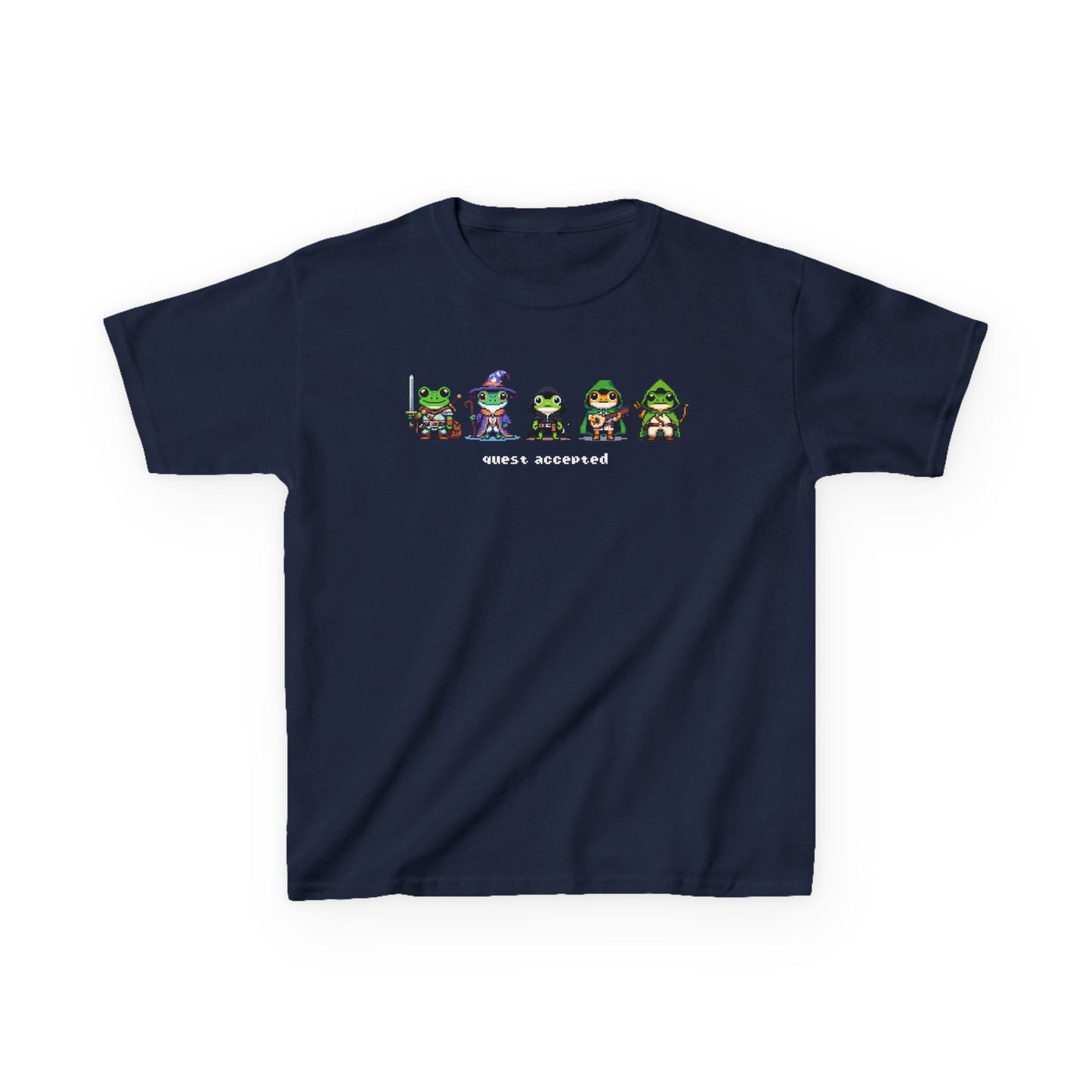 Kids Quest Accepted Pixel Frog T-Shirt – Cute Gamer Tee for RPG & Fantasy Fans