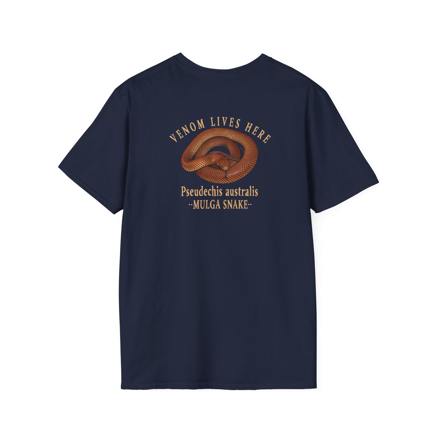 King Brown Mulga Snake T-Shirt, Venom Lives Here Shirt, Double Sided Snake Tee, Australian Reptile Shirt, Snake Lover Gift, Herping Tee