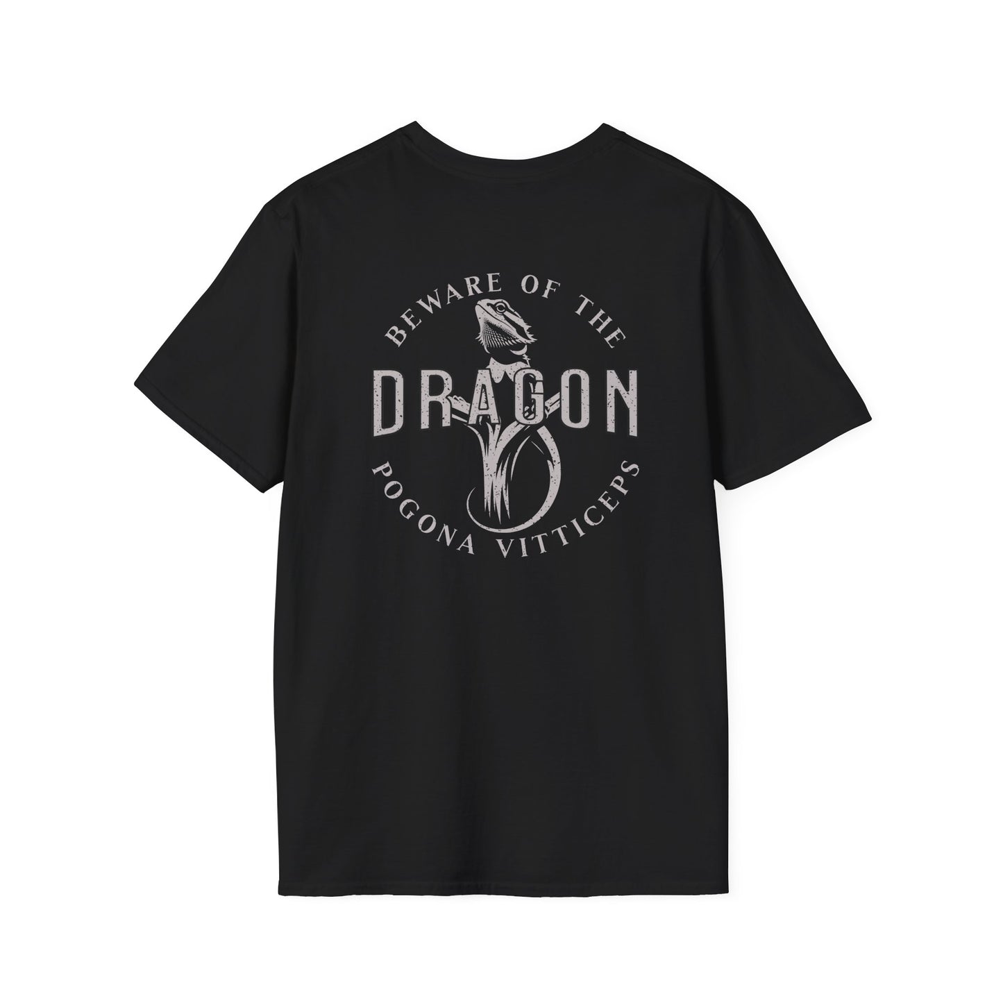Bearded Dragon T-Shirt Front and Back Print, Beware of the Dragon Shirt, Pogona Vitticeps Tee, Reptile Lover Gift, Herpetology Shirt