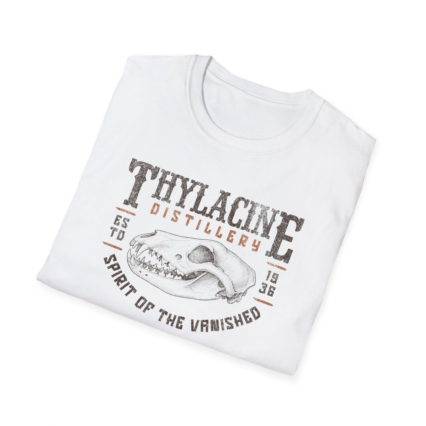 Thylacine Distillery T-Shirt Spirit of the Vanished Tee, Tasmanian Tiger Shirt, Vintage Distillery Graphic, Extinct Animal Gift