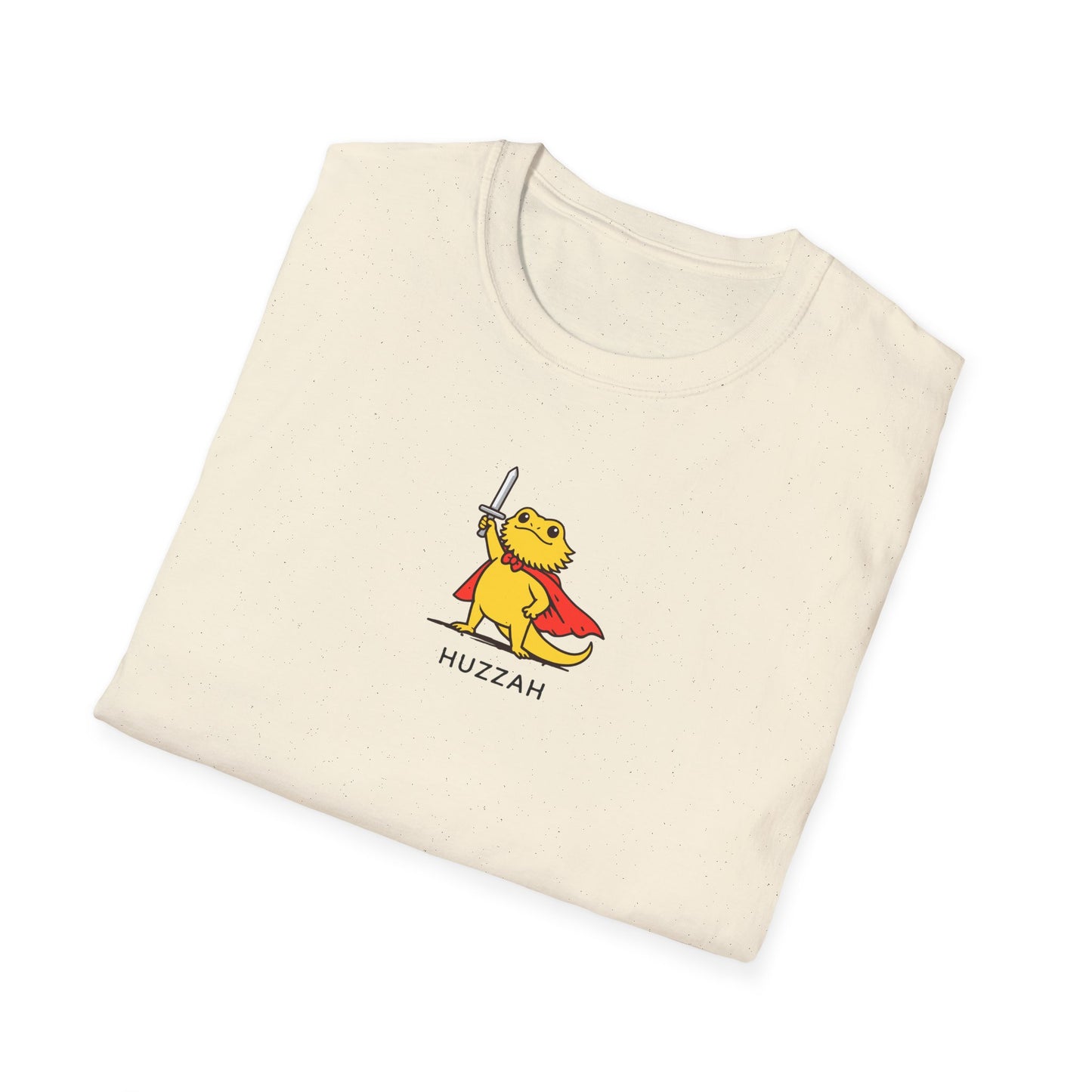Huzzah Bearded Dragon T-Shirt, Funny Bearded Dragon Shirt, Cute Lizard Knight Tee, Reptile Lover Gift Shirt, Fantasy Lizard T-Shirt