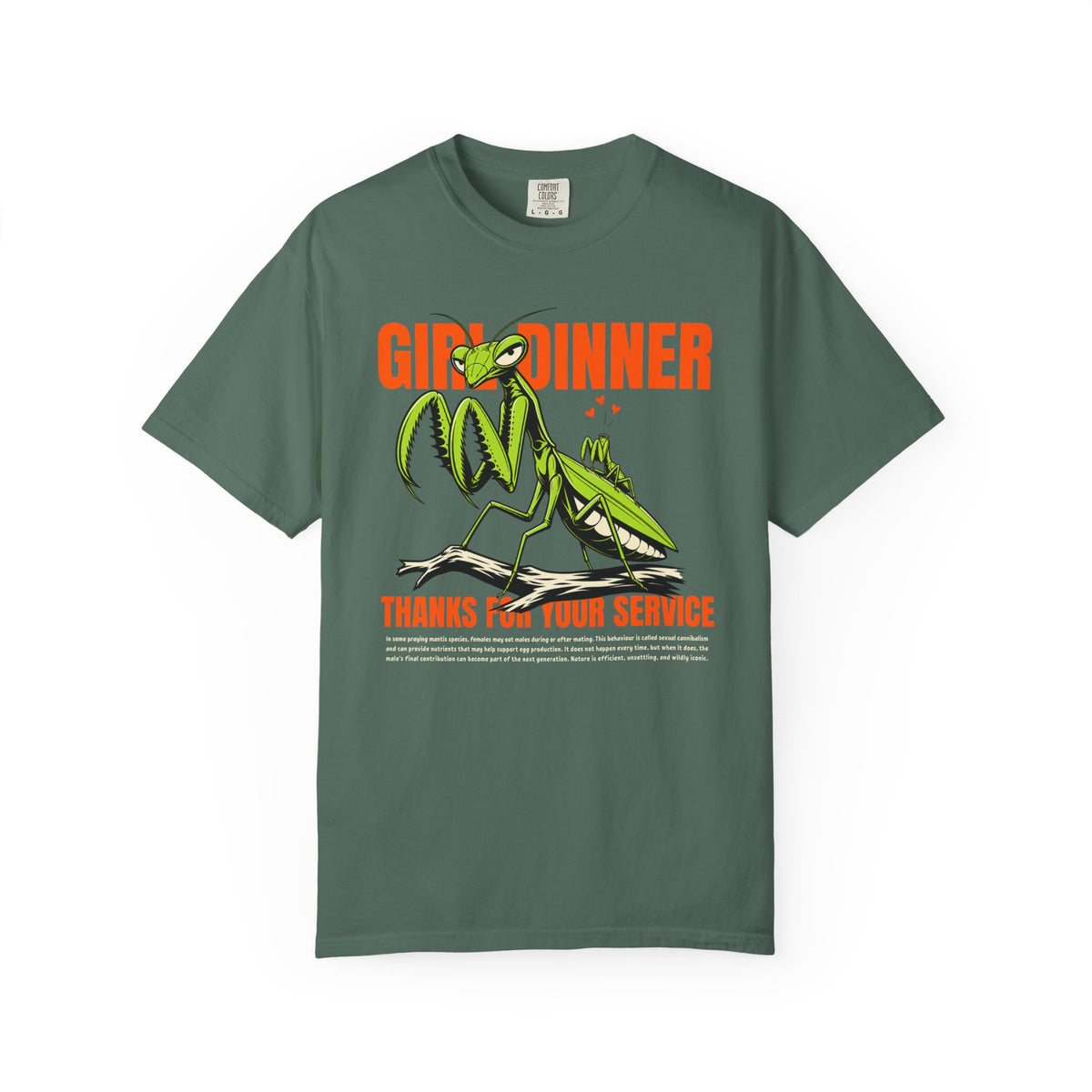 Praying Mantis Girl Dinner Shirt, Comfort Colors Mantis Tee, Funny Insect T Shirt, Dark Humor Bug Shirt, Entomology Gift, Bug Lover Tee