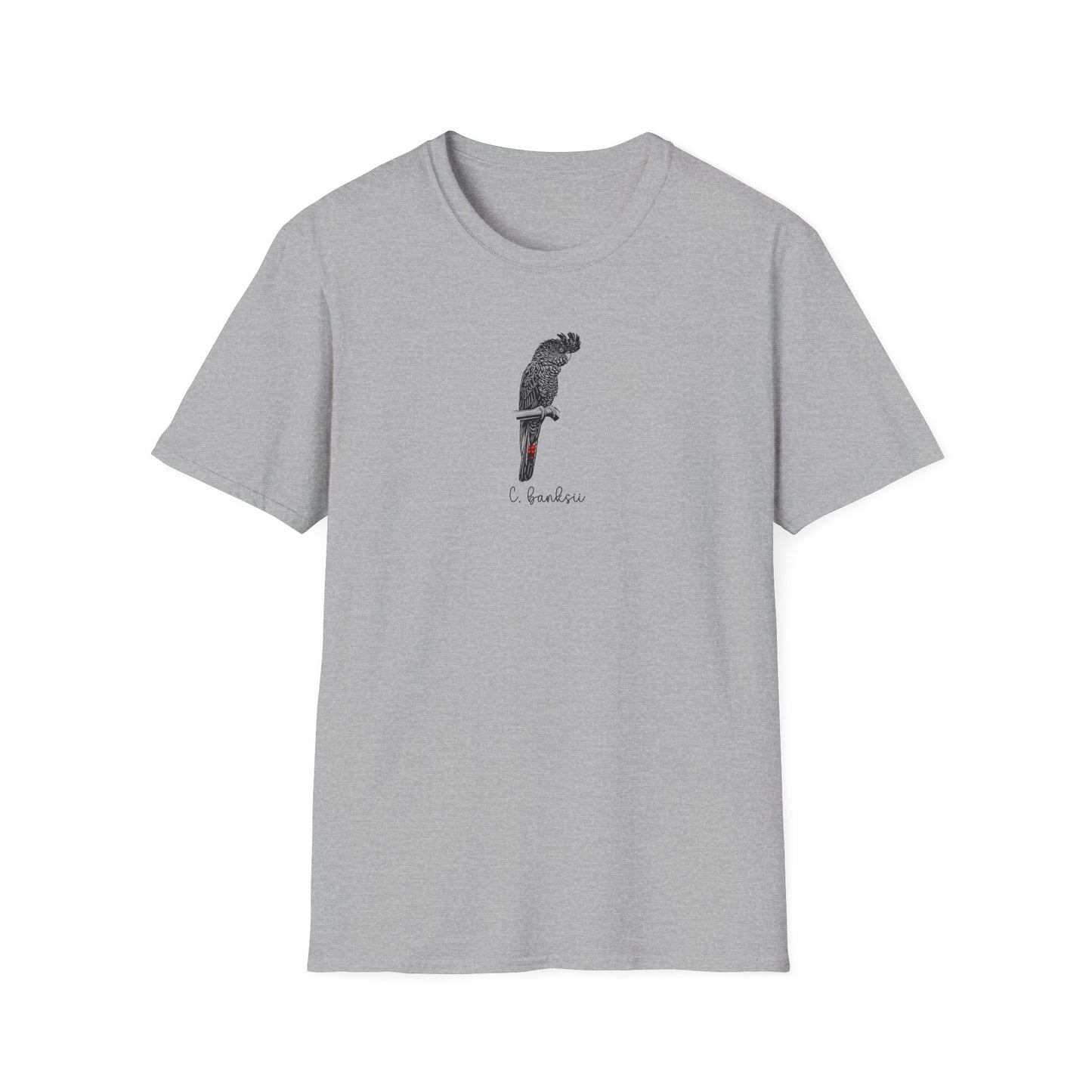 Red-Tailed Black Cockatoo T-Shirt, Australian Bird Tee, Native Bird Shirt, Minimalist Cockatoo T-Shirt, Bird Nerd Gift for Birdwatchers
