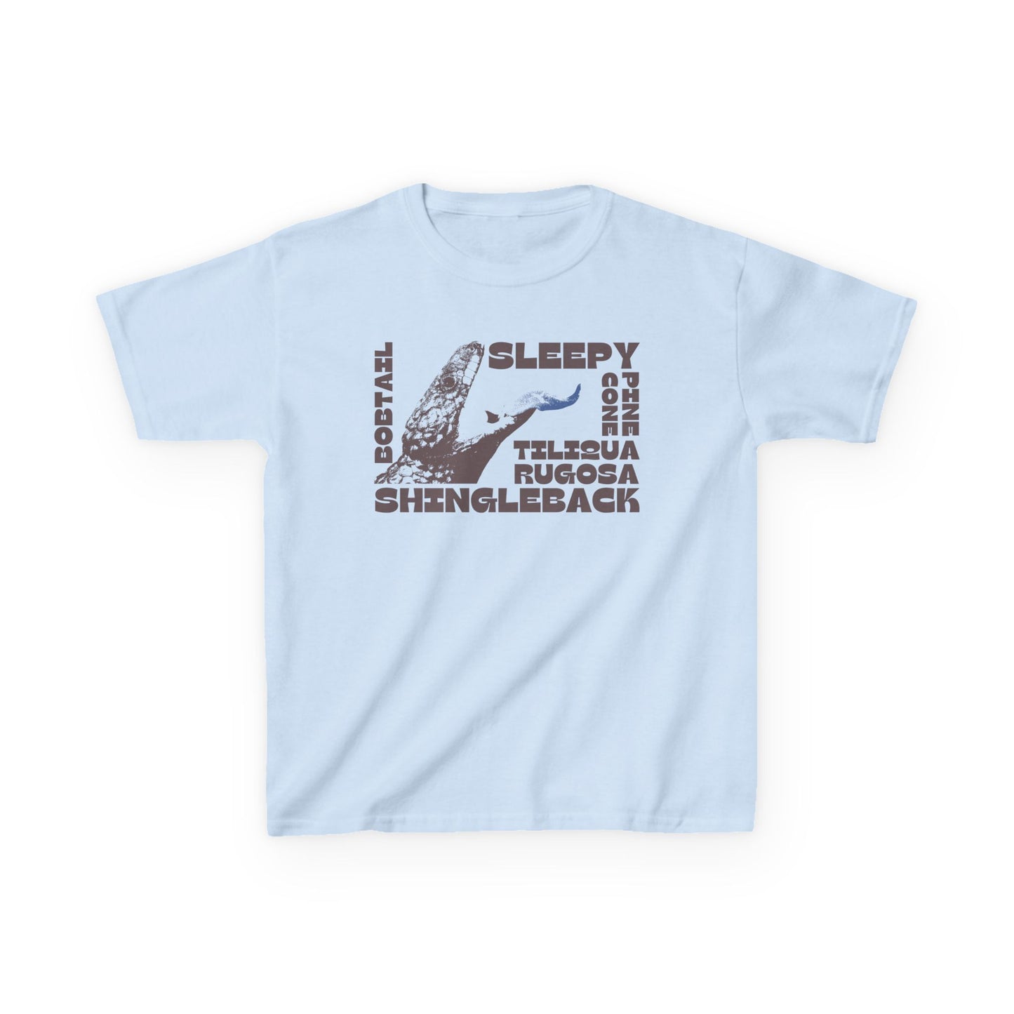 Kids Shingleback Lizard T-Shirt | Sleepy Lizard Bobtail Blue-Tongue Tee | Aussie Reptile Gift for Kids