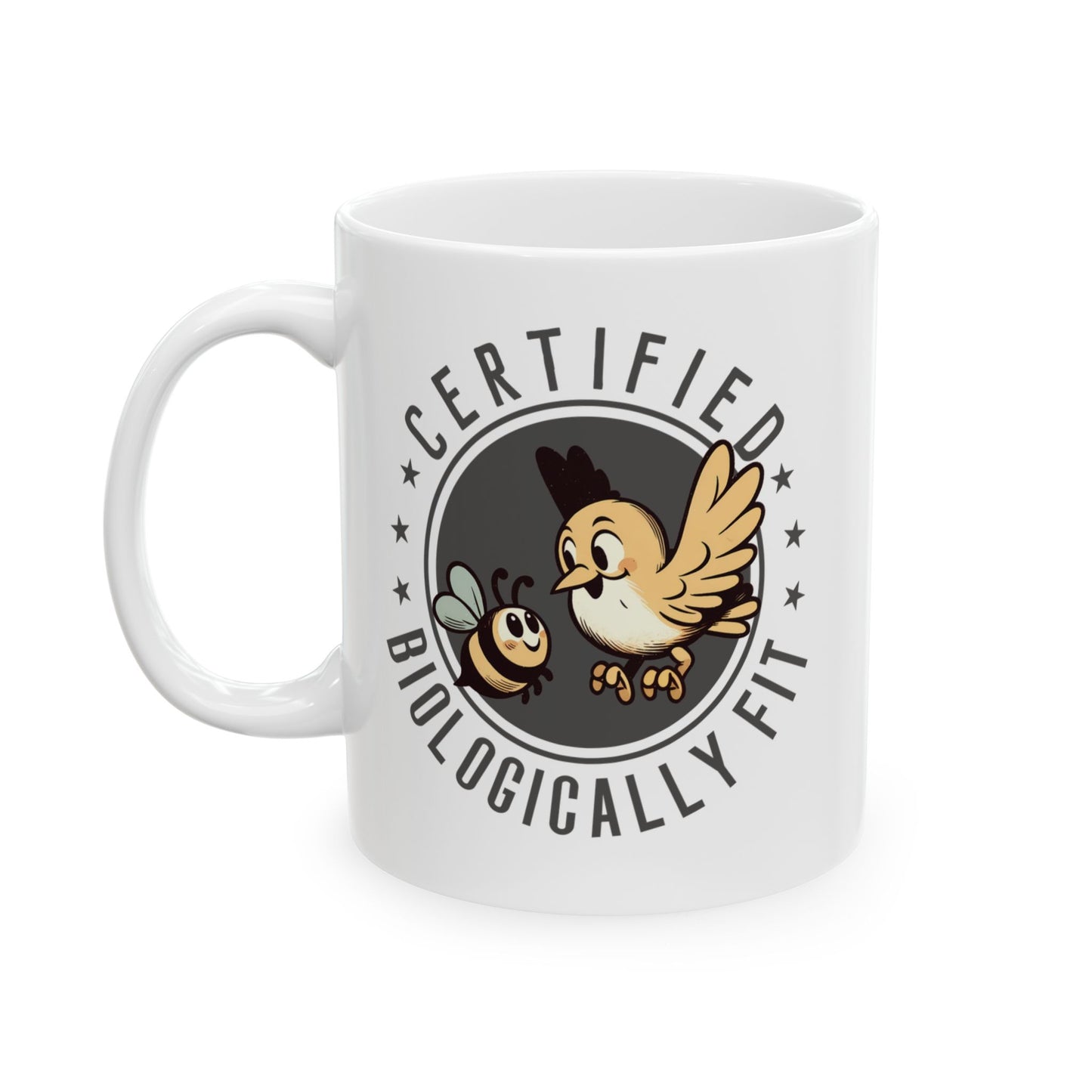 Certified Biologically Fit Ceramic Mug, Birds And The Bees, Perfect Gift For New Parents, Biology Fans, Mother's Day, Father's Day