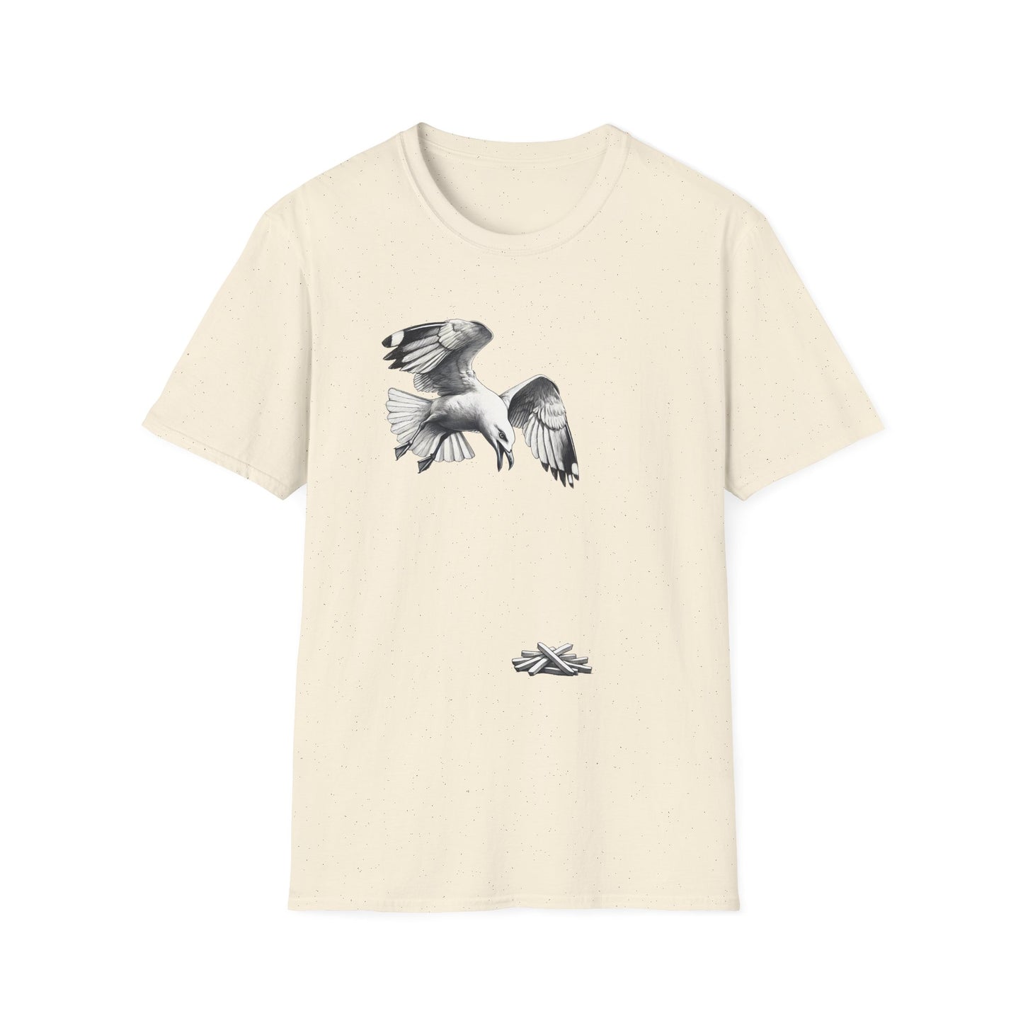 Seagull Chip T-Shirt, Seagull French Fry Shirt, Bird Lover Tee, Beach Bird Graphic Shirt, Coastal Wildlife Tee, Ocean Animal Gift