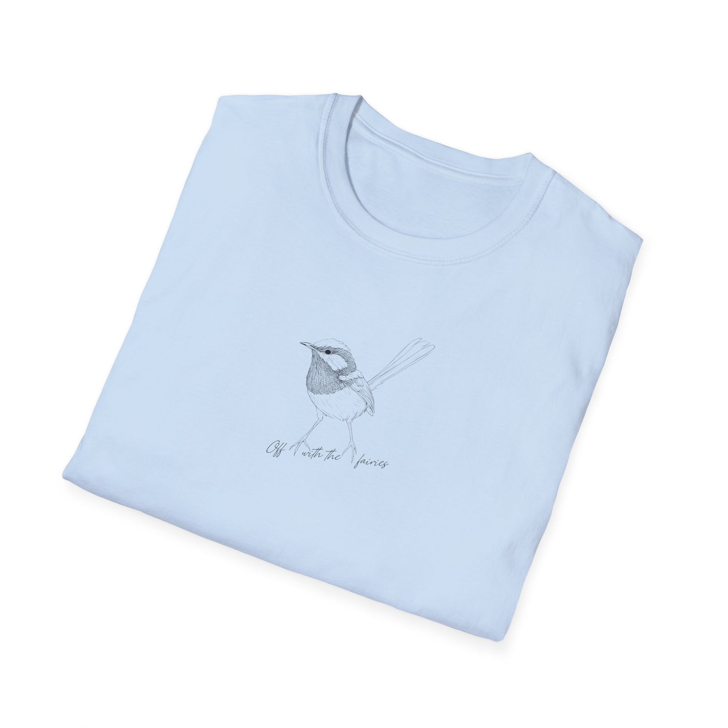 Superb Blue Fairy-wren T-Shirt | Off With the Fairies Aussie Bird Tee, Nature Gift