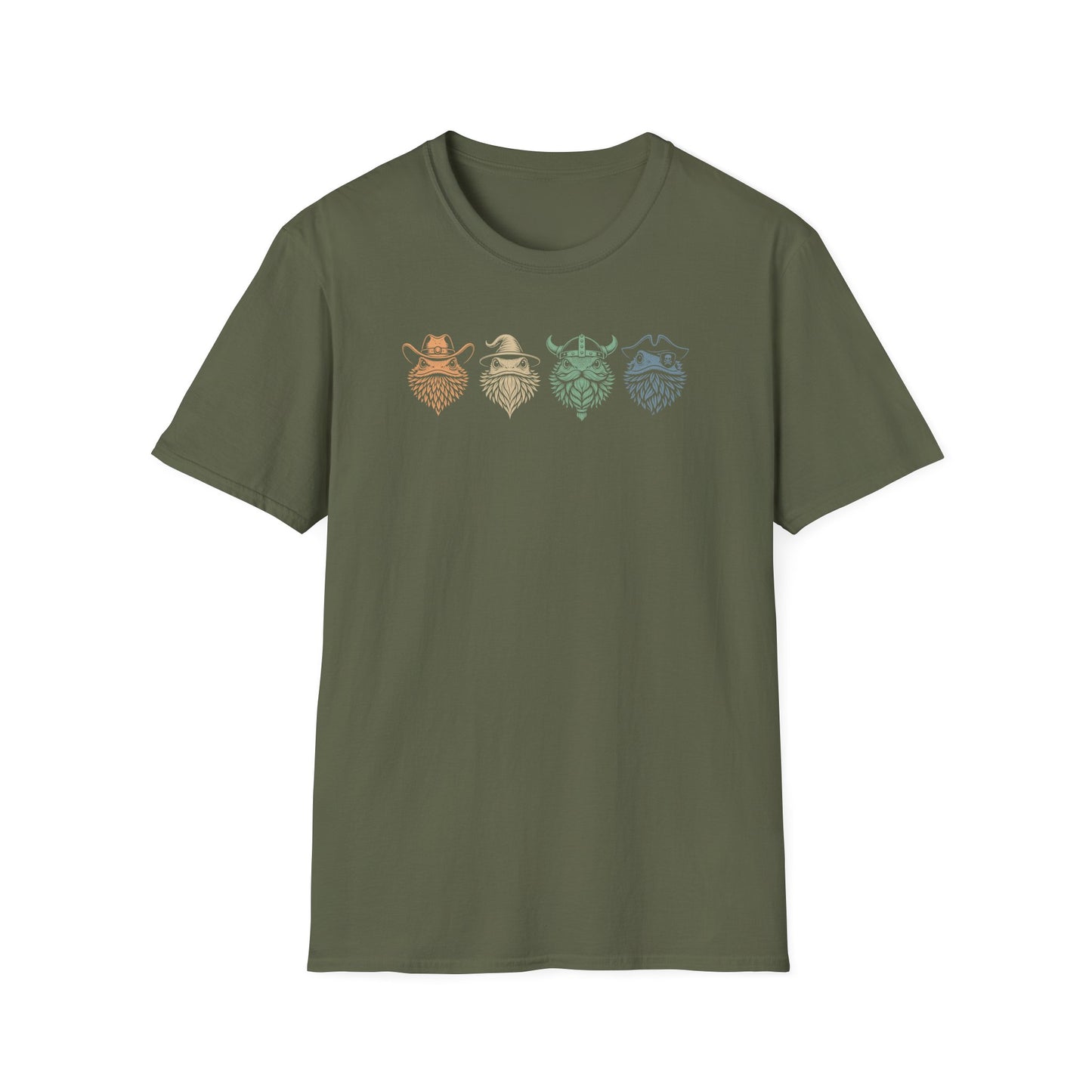Whimsical Bearded Dragon T-Shirt Funny Reptile Shirt, Bearded Dragon Heads Tee, Cute Lizard Graphic, Herpetology Gift