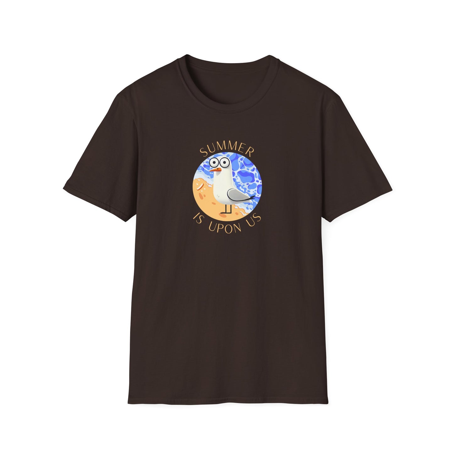 Seagull Summer T-Shirt, Summer Is Upon Us Shirt, Beach Bird Tee, Coastal Animal Shirt, Ocean Lover Gift, Aussie Seagull Graphic Tee