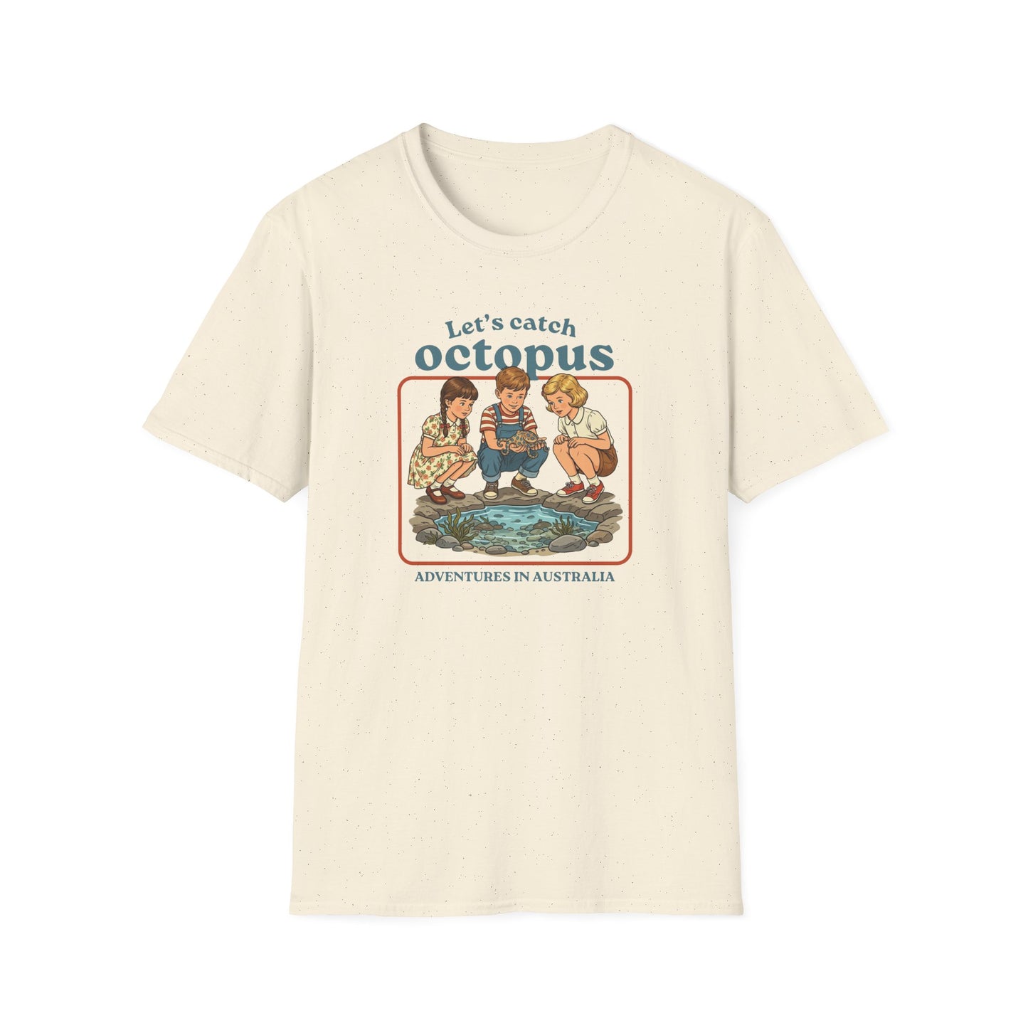 Lets Catch Octopus T-Shirt, Blue Ringed Octopus Shirt, Funny Ocean Wildlife Tee, Australian Marine Life Shirt, Retro Kids Style Octopus Tee