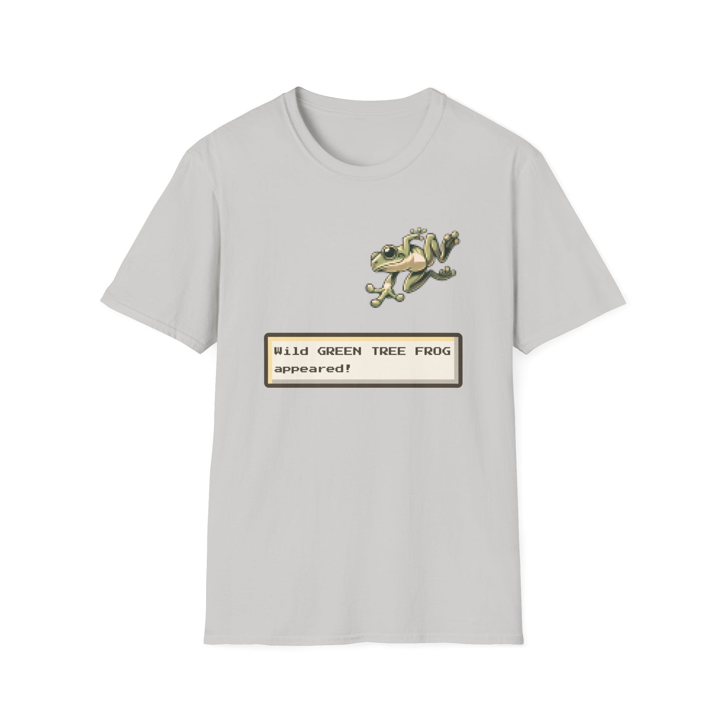 A Wild Green Tree Frog Appears T-Shirt – Funny Australian Amphibian Gamer Tee