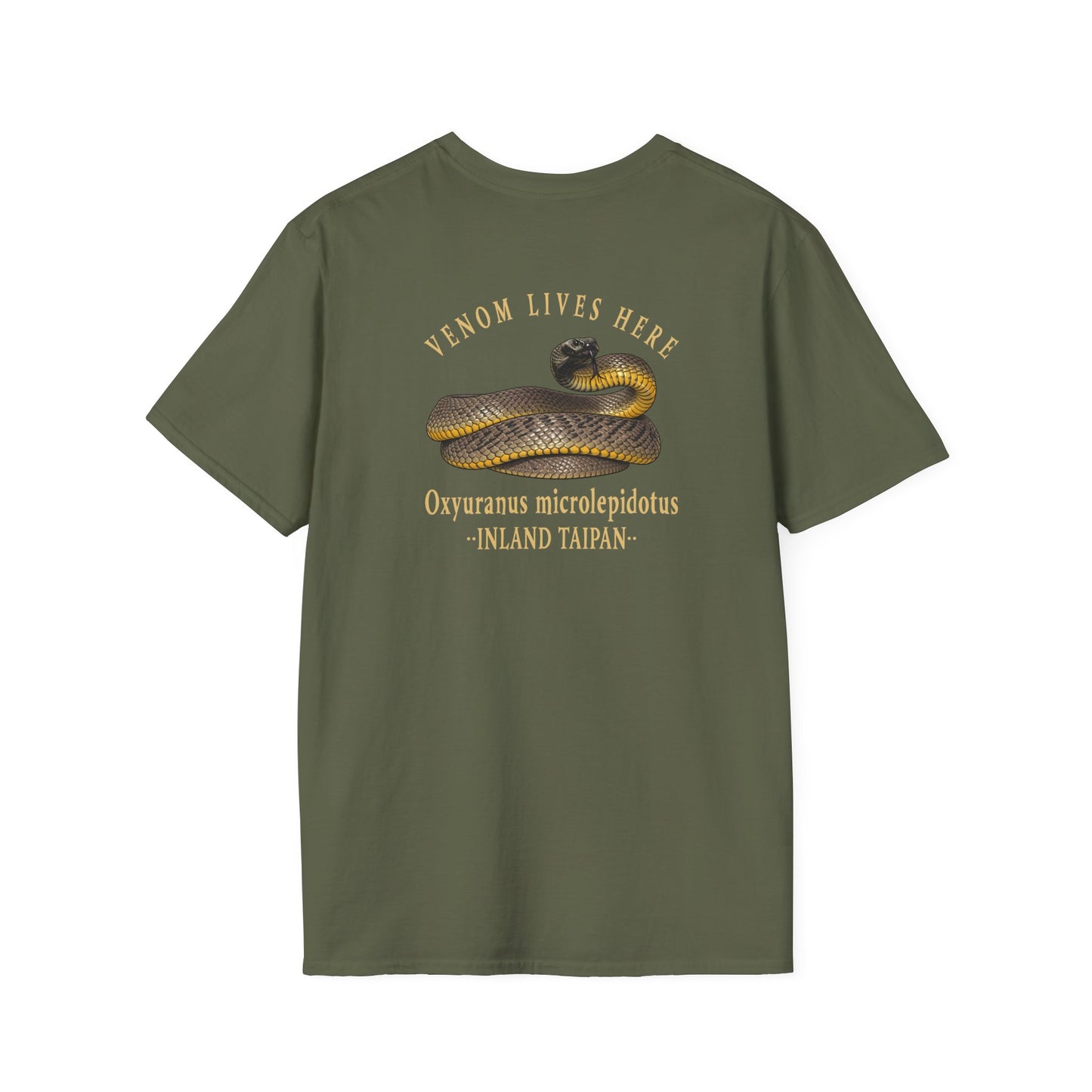 Inland Taipan T-Shirt, Venom Lives Here Shirt, Double Sided Snake Tee, Australian Reptile Shirt, Snake Lover Gift, Herping Graphic Tee