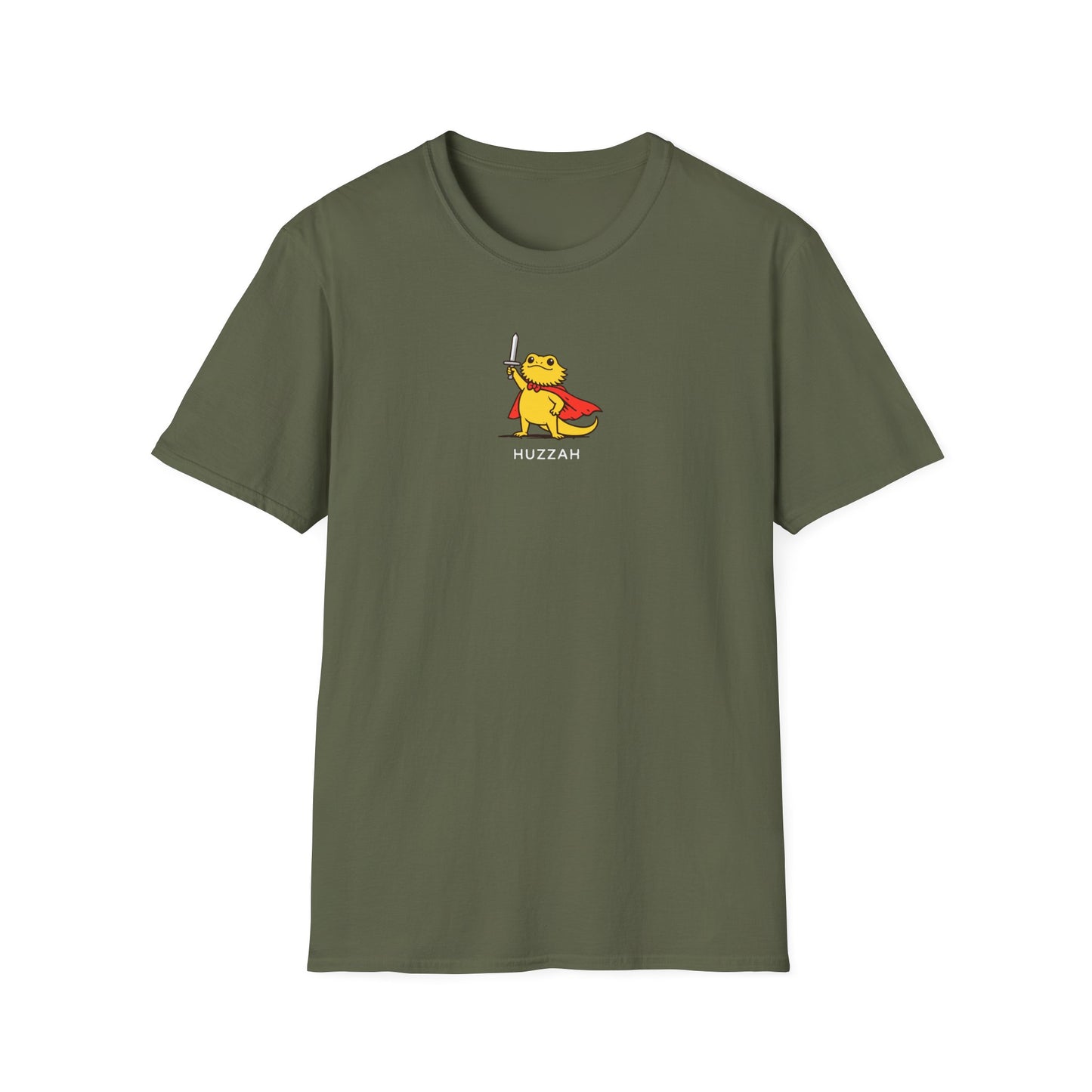 Huzzah Bearded Dragon T-Shirt, Funny Bearded Dragon Shirt, Cute Lizard Knight Tee, Reptile Lover Gift Shirt, Fantasy Lizard T-Shirt